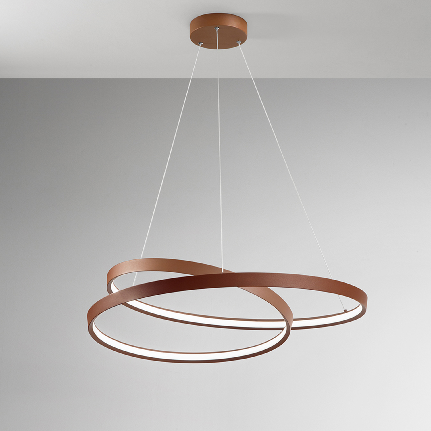 Sospensione Moderna Ritmo Metallo Cannella Led 70W Dimmerabile Ip20