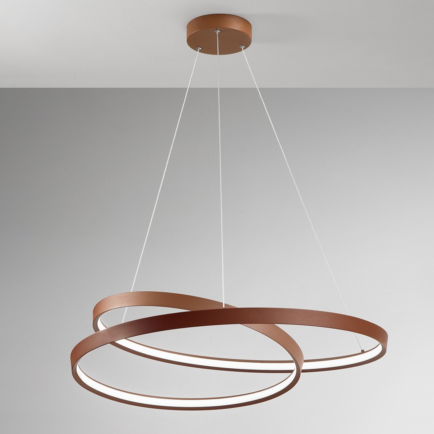 Sospensione Moderna Ritmo Metallo Cannella Led 55W Dimmerabile Ip20