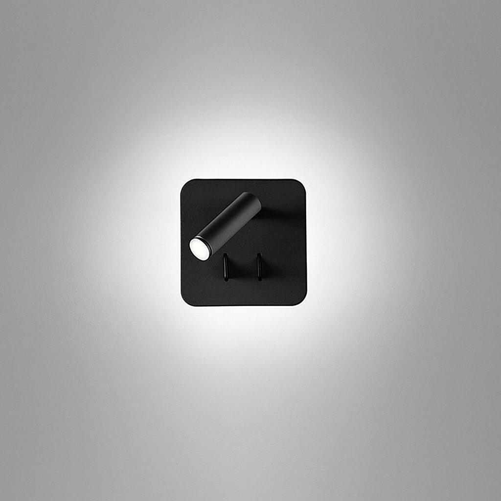 Applique Contemporanea Plug Metallo Nero Acrilico Led 6W 3000K 6704NLC