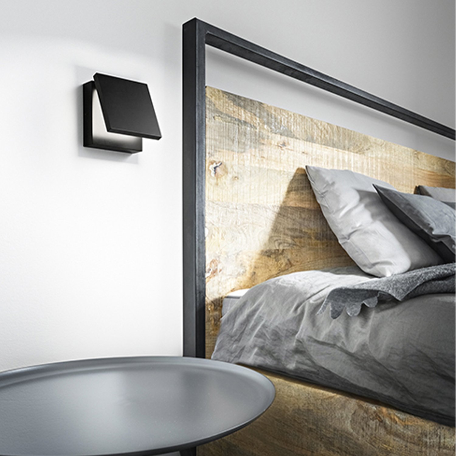 Applique Contemporanea Secret Metallo Nero Acrilico Led 10W 3000K 6706NLC