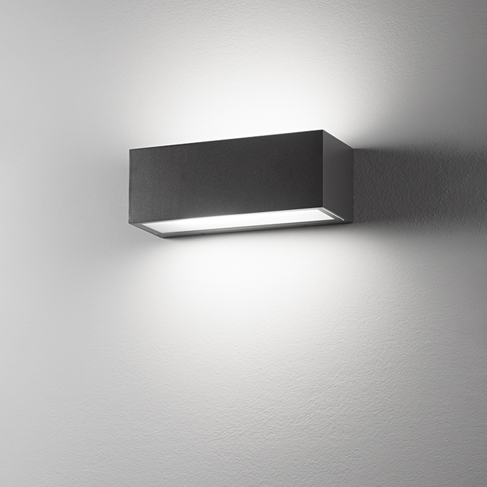 Image of Applique Da Esterno Contemporaneo Step Alluminio Grigio Grafite 2 Luci E27