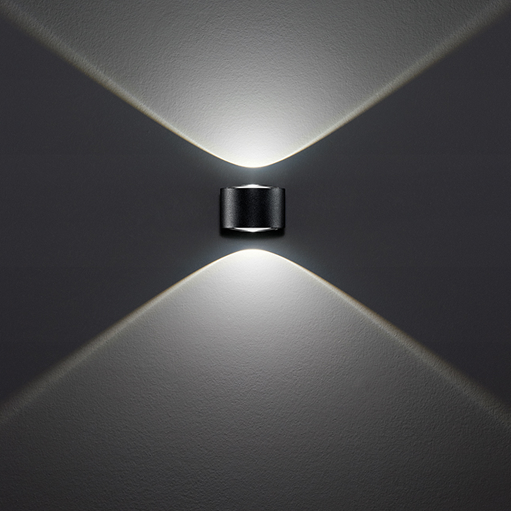 Image of Applique Da Esterno Moderna Vision Metallo Grigio Grafite Vetro Led 6W 3000K