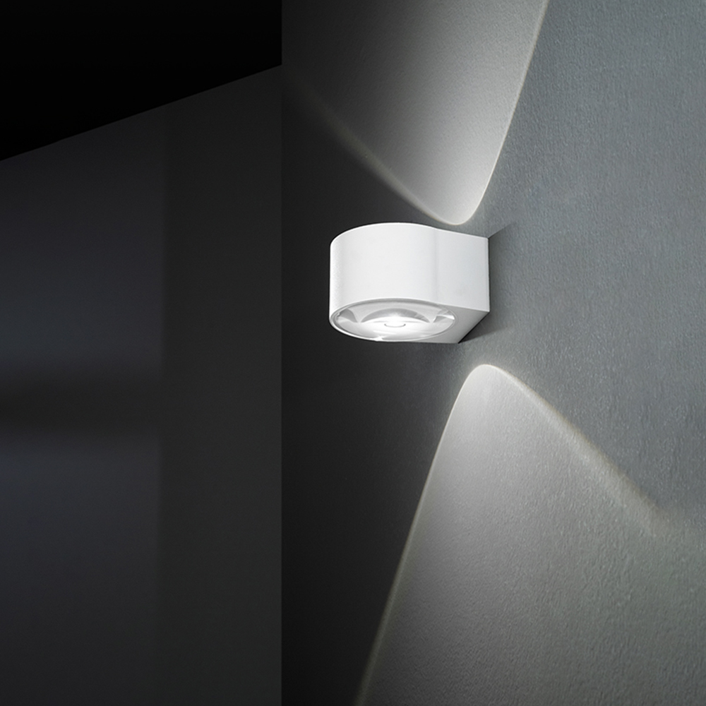 Image of Applique Da Esterno Moderna Vision Metallo Bianco Vetro Led 6W 3000K