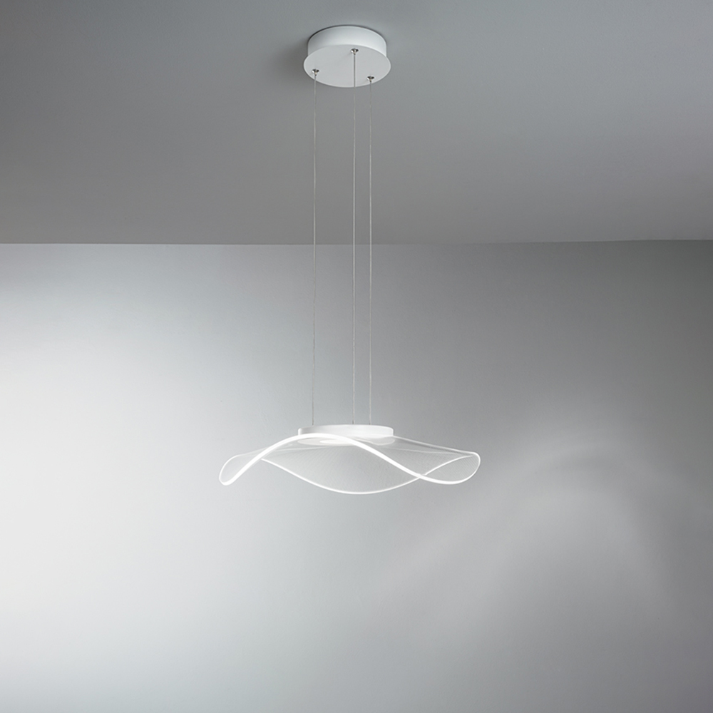 Image of Sospensione Moderna Medusa Metallo Bianco Acrilico Led 30W 3000K