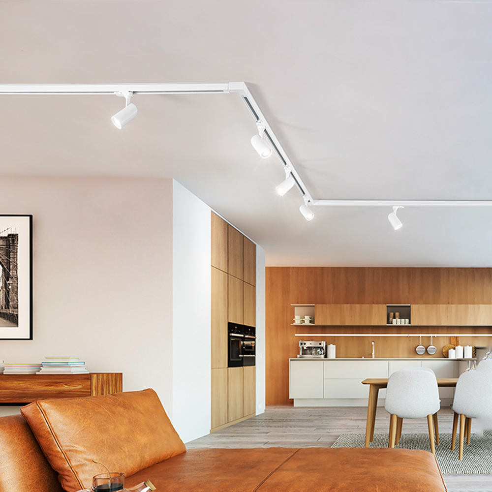 Faretto Binario Moderno Binario Alluminio Bianco Gu10 6888B