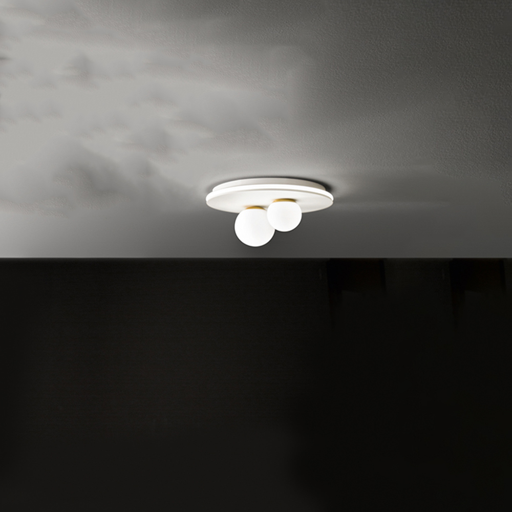 Image of Plafoniera Moderna Ball Metallo Bianco Acrilico Led 38W 3000K