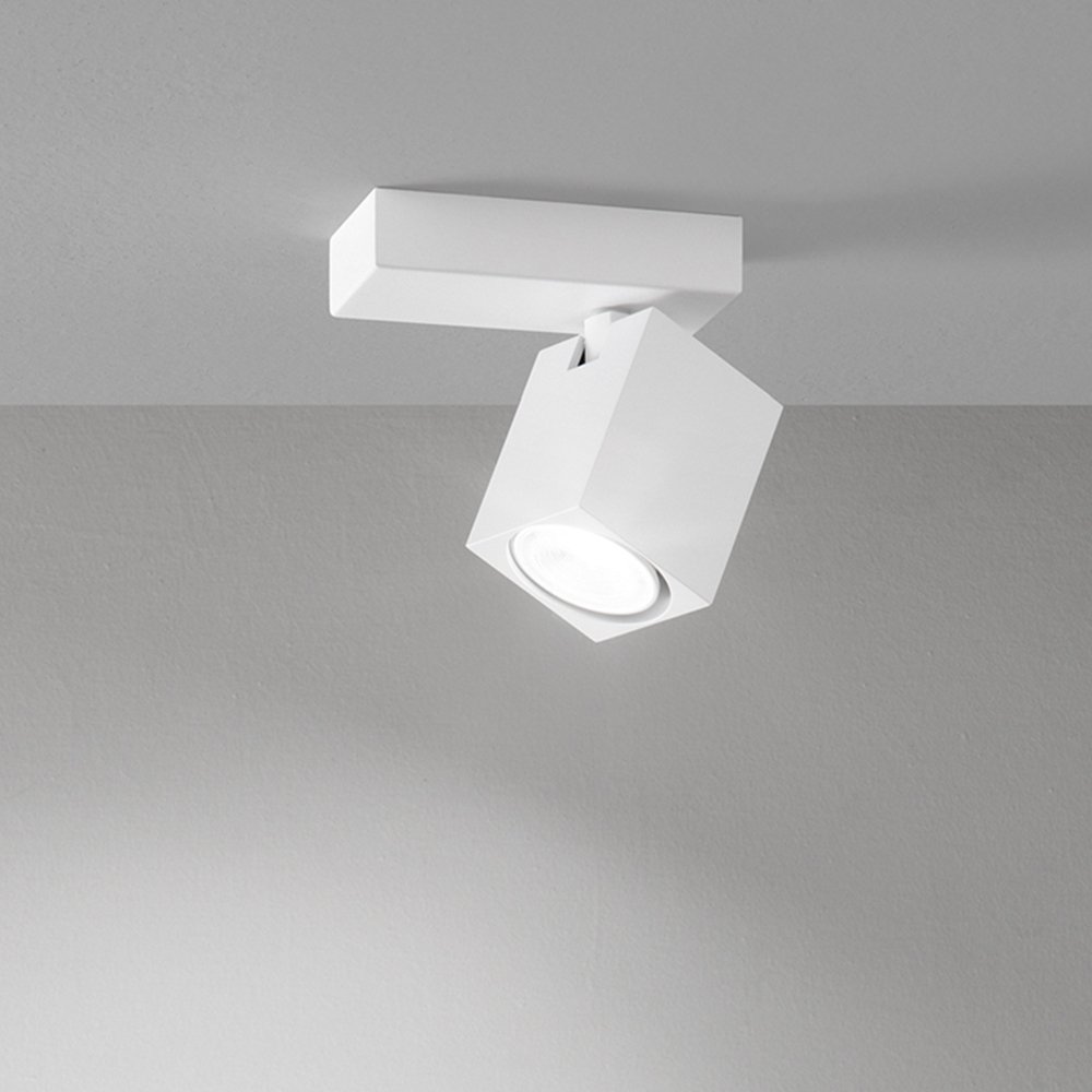 Spot Cubico Moderno Oddy Alluminio Bianco 1 Luce Gu10