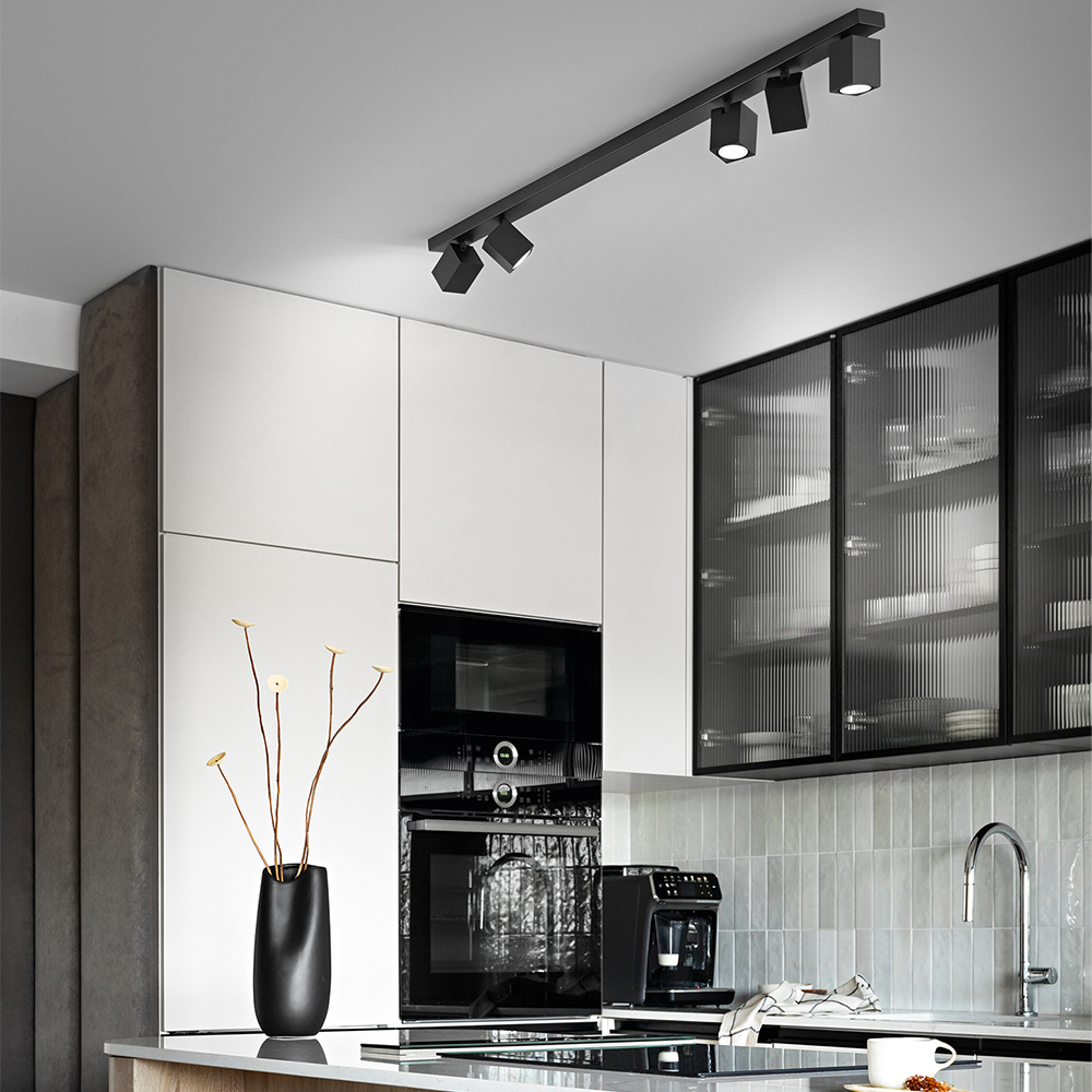 Spot Moderno Oddy Alluminio Nero 5 Luci Gu10 8173N