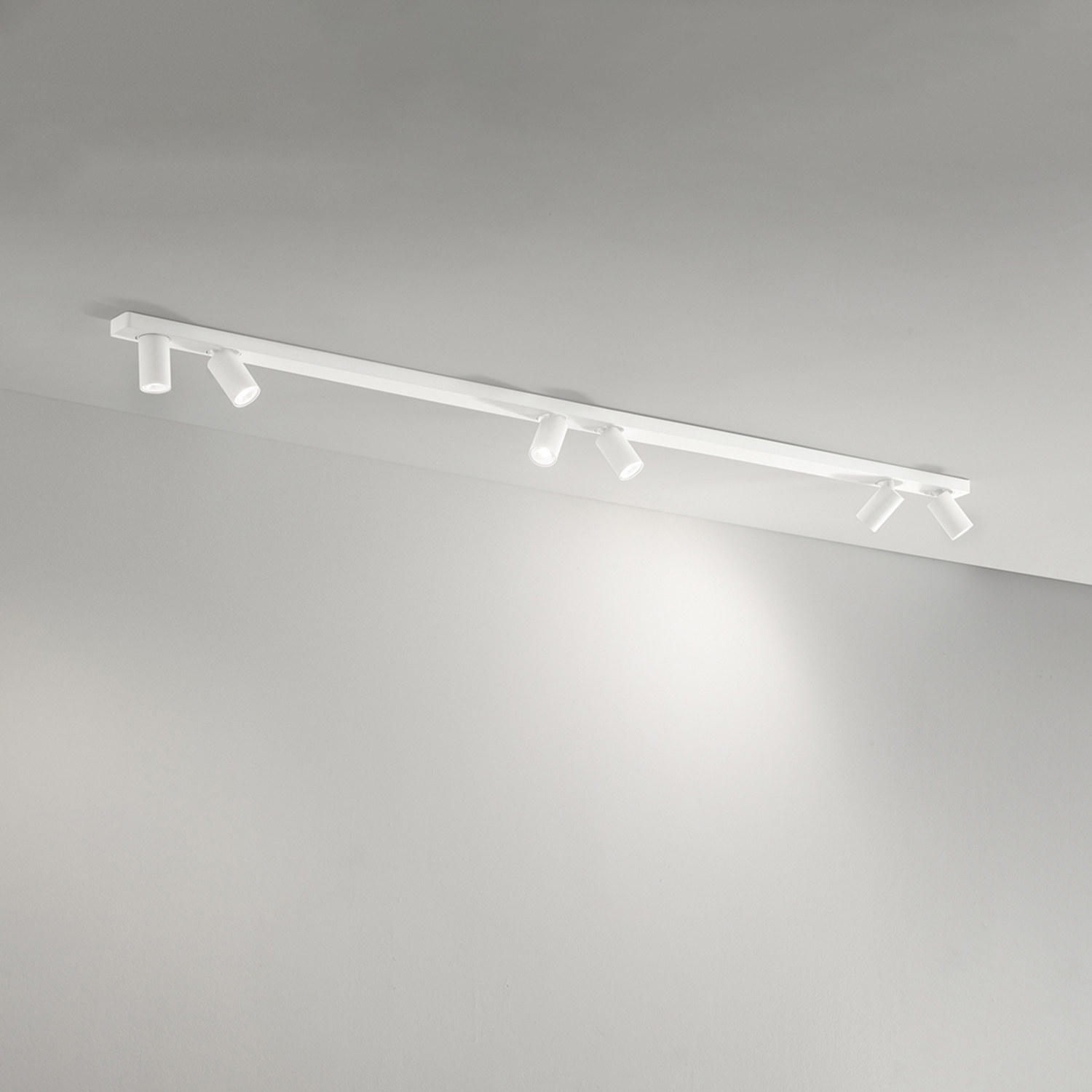 Plafoniera Moderna Oddy Metallo Bianco 6 Luci Orientabili Gu10 Ip20