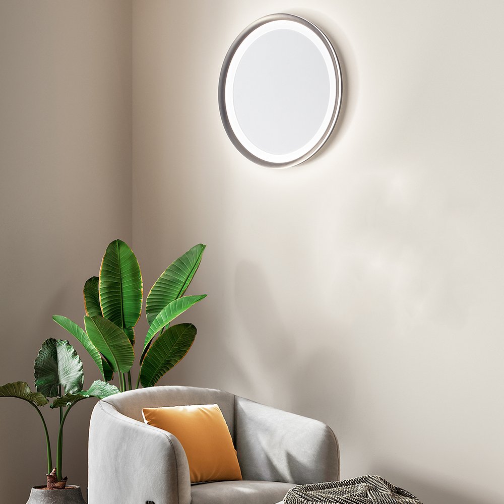 Plafoniera Moderna Edge Alluminio Grigio Acrilico Led 66W 3000K 8198GRLC