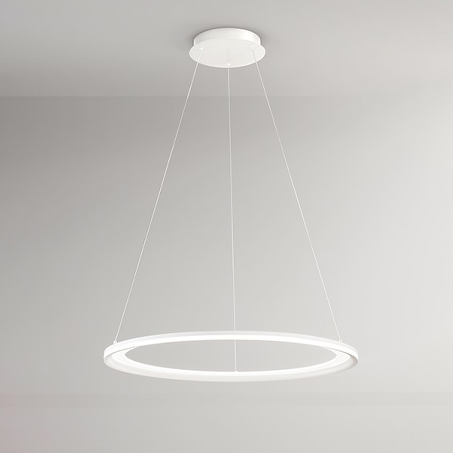 Sospensione Moderna Edge Metallo Bianco Opaco Led 98W 3000K Ip20