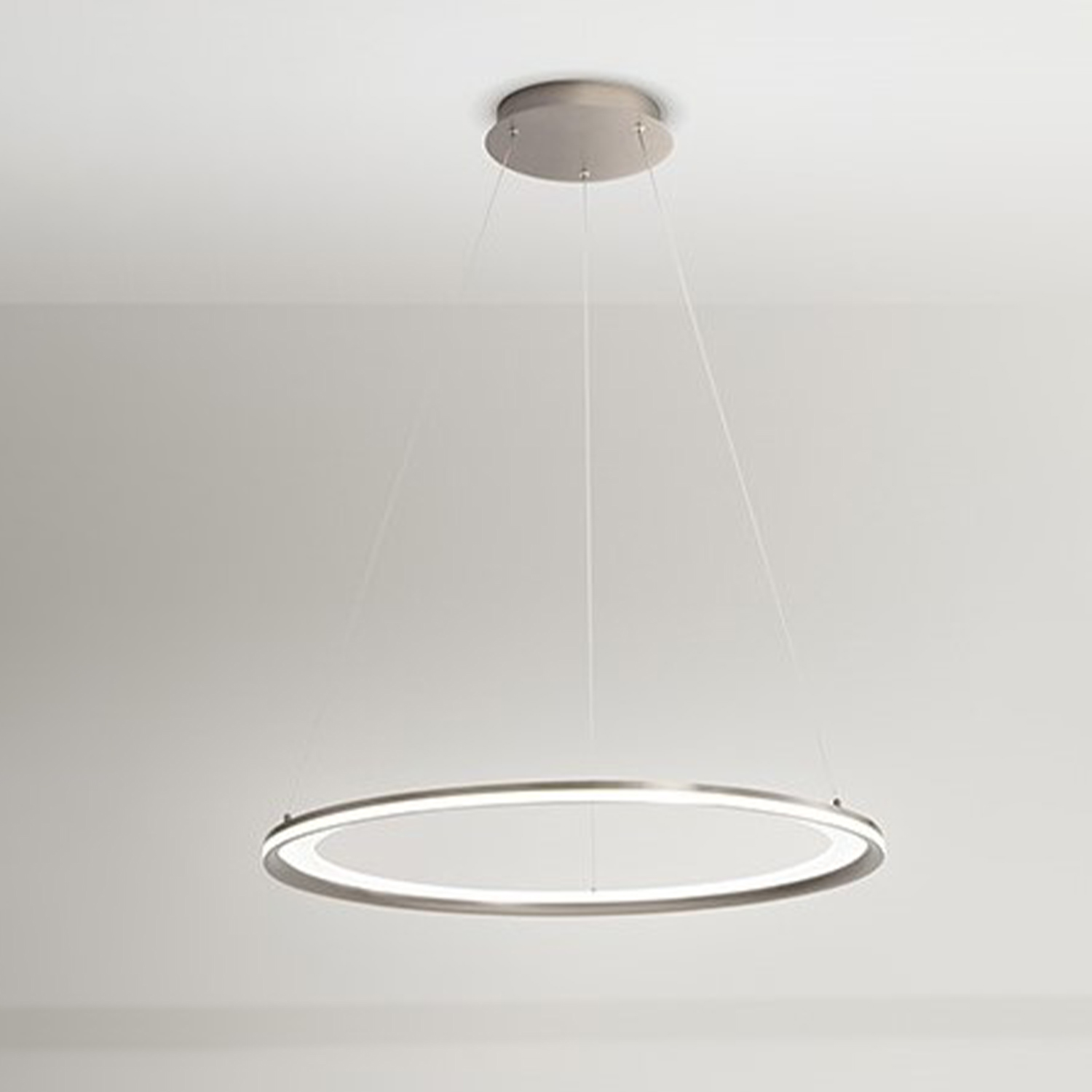 Sospensione Moderna Edge Metallo Grigio Titanio Led 98W 3000K Ip20