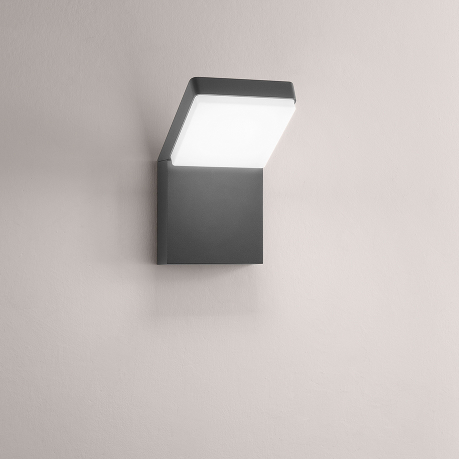 Applique Esterno Moderna Piega Alluminio Antracite Led 20W Dimmerabile Ip65