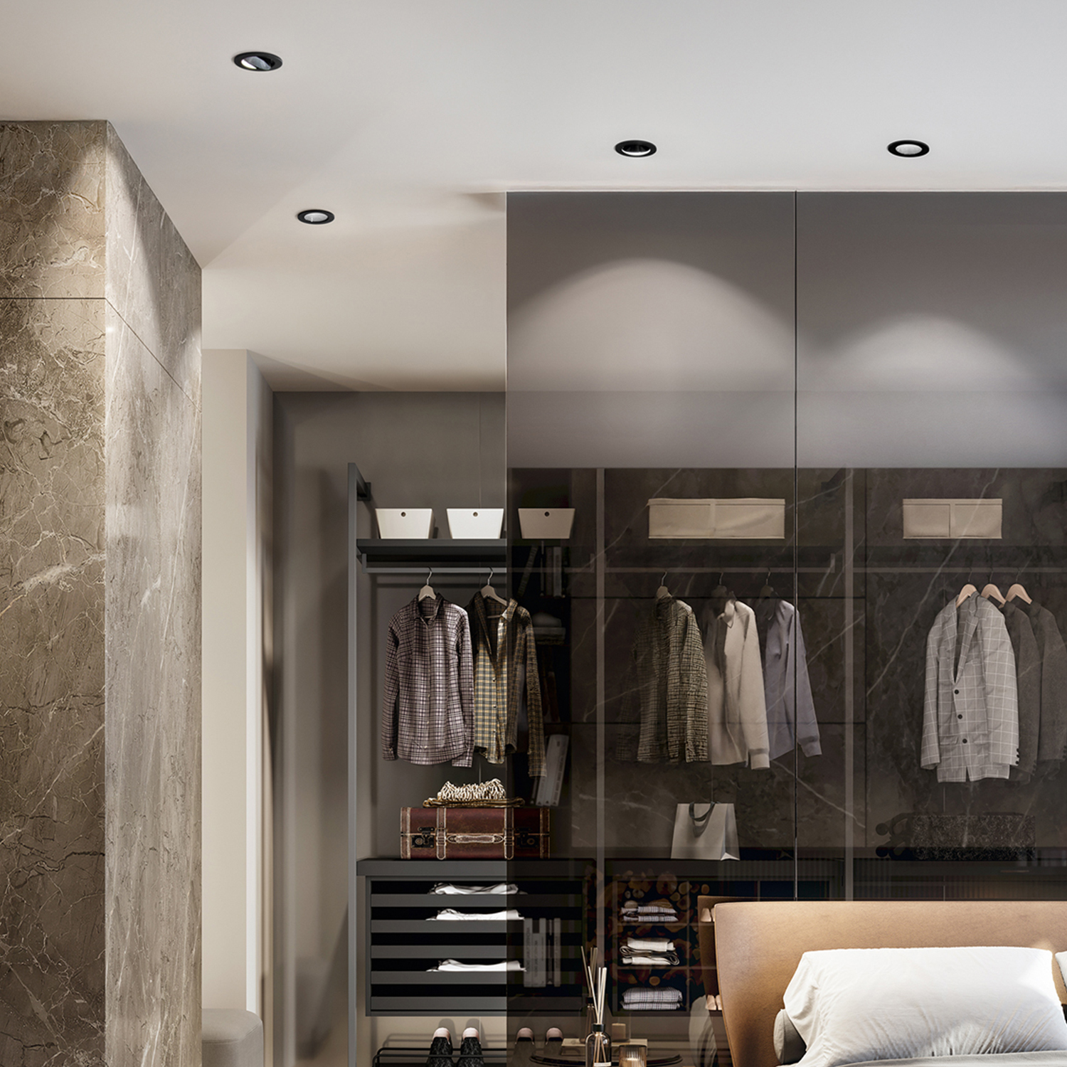 Faretto Incasso Moderno Oasis Metallo Nero 1 Luce Gu10 Fisso Ip20 D9 8372N