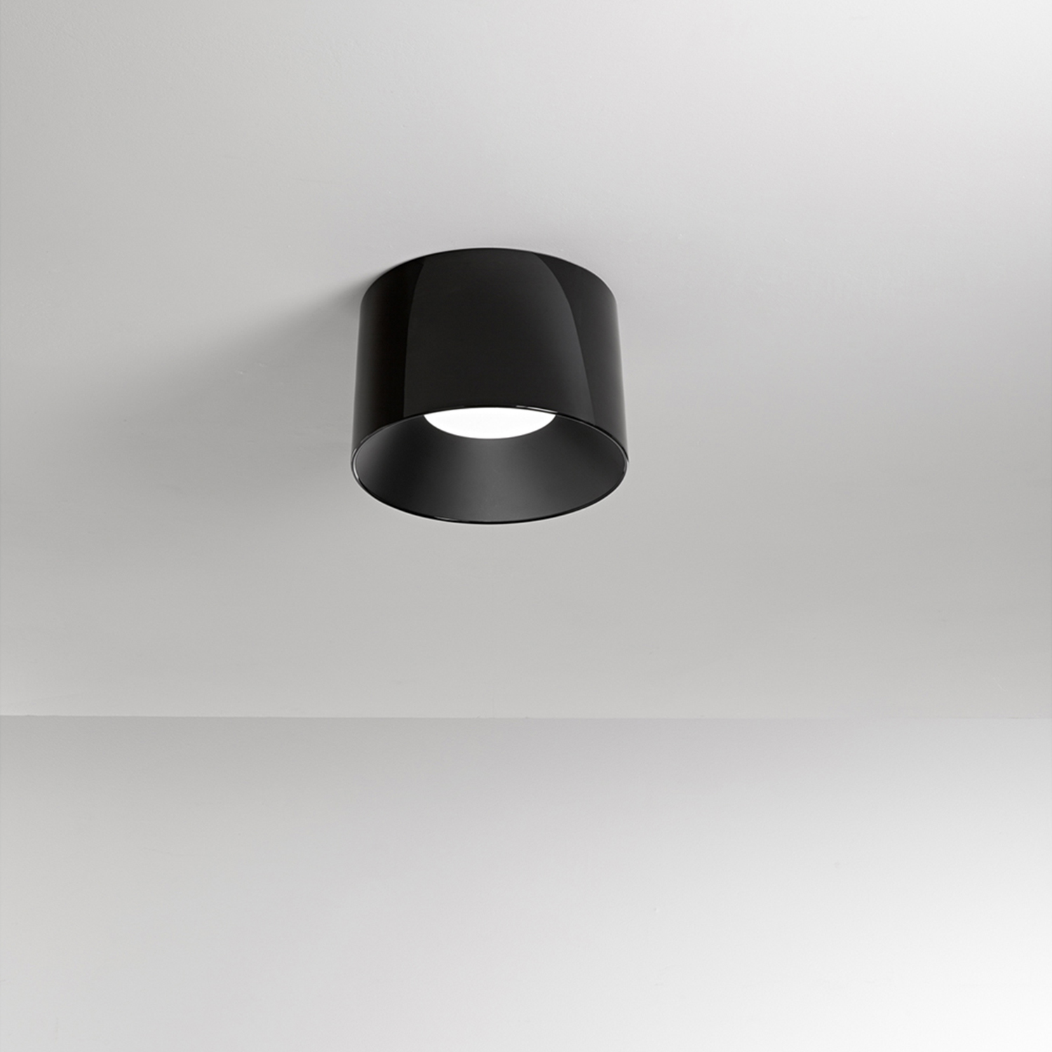 Plafonera Moderna Hole Metallo Nero Lucido Led 24W Dimmerabile Ip20