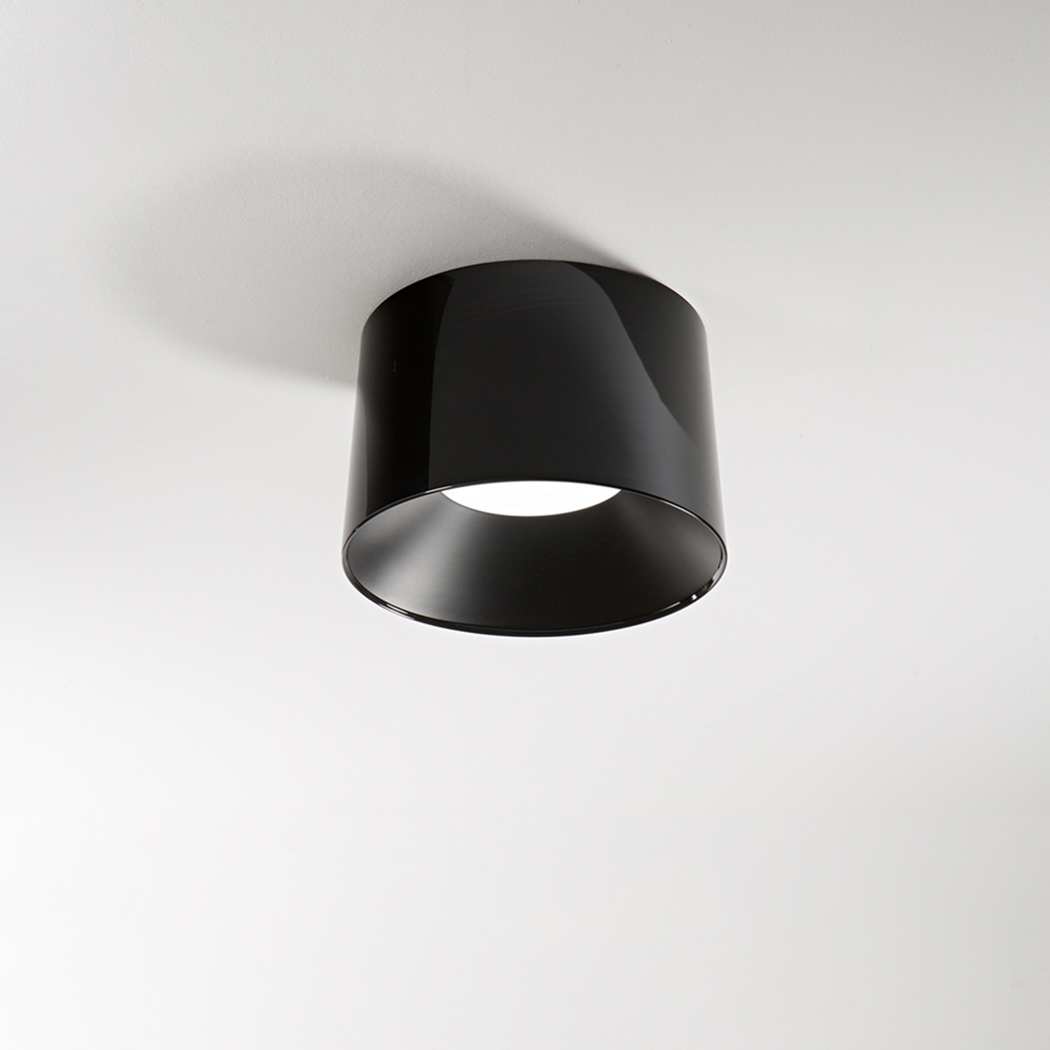 Plafonera Moderna Hole Metallo Nero Lucido Led 36W Dimmerabile Ip20