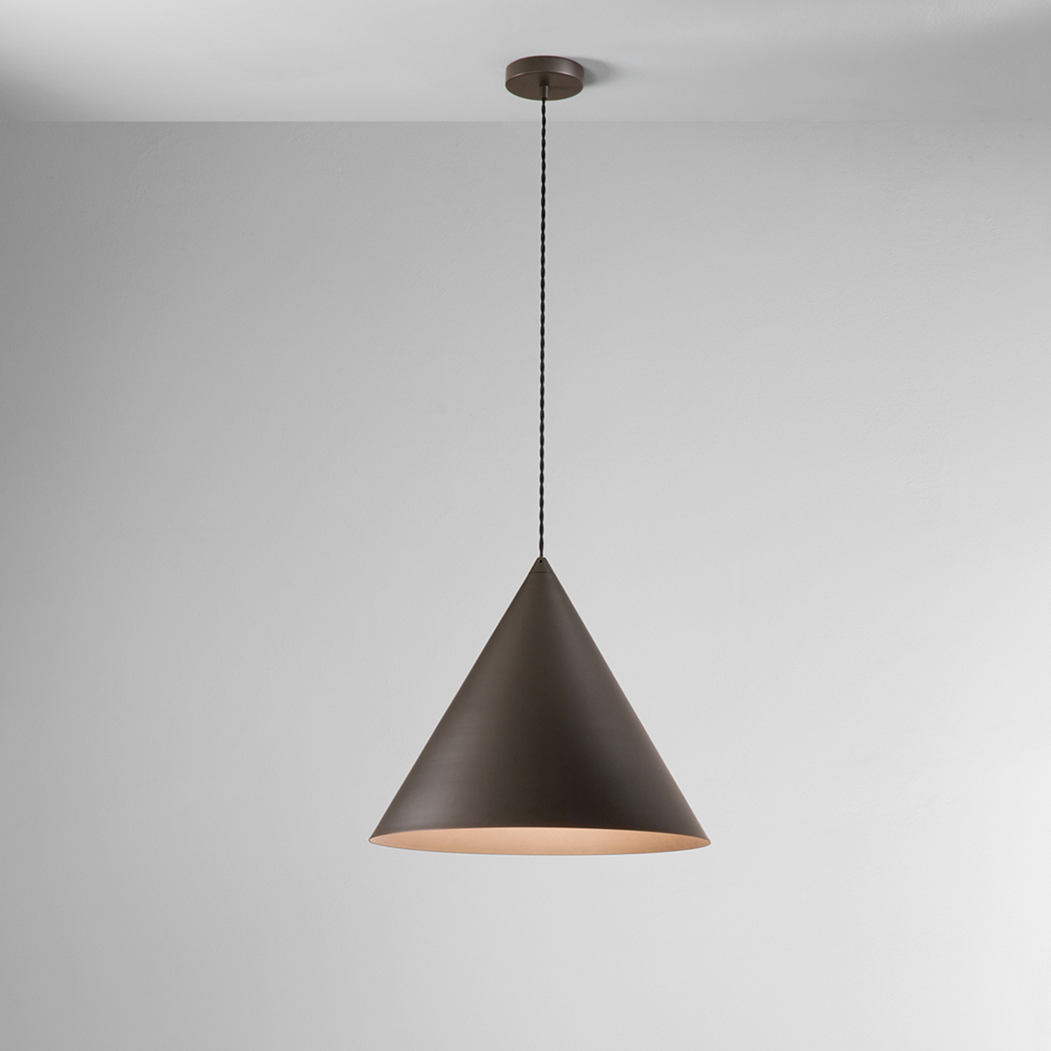 Sospensione Minimal Iconic Metallo Grigio Marrone 1 Luce E27 Ip20 D50