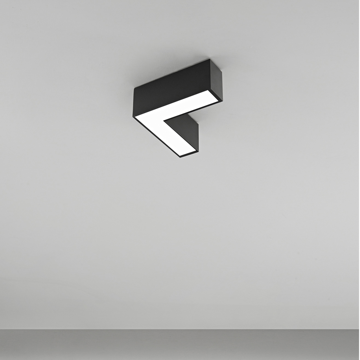 Plafoniera Moderna Grid Giunto L Alluminio Nero Led 10W Dimmerabile Ip20