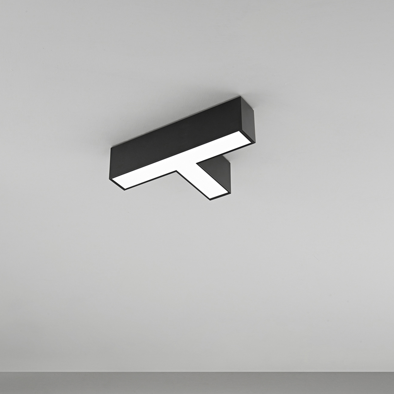 Plafoniera Moderna Grid Giunto T Alluminio Nero Led 12W Dimmerabile Ip20