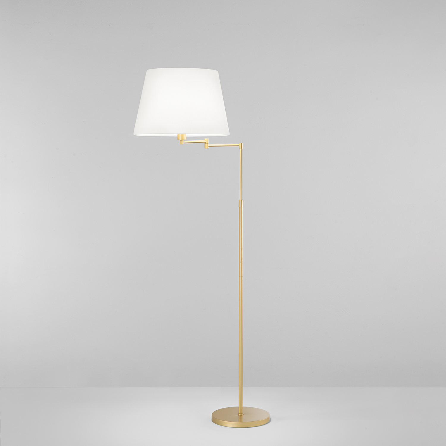 Piantana Contemporanea Crane Metallo Oro Tessuto 1 Luce E27 Ip20