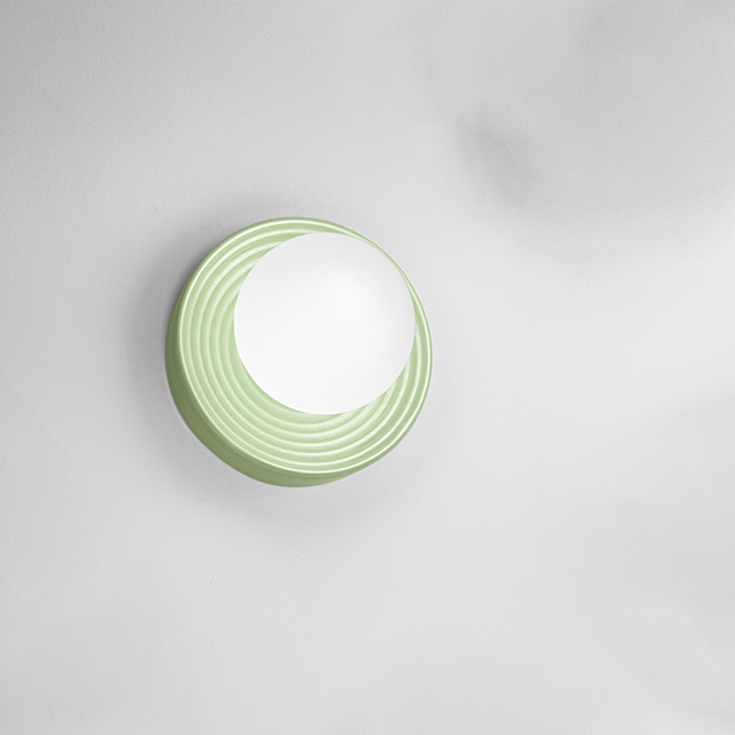 Applique Contemporanea Ceramic Verde Vetro Bianco 1 Luce G9 Ip20