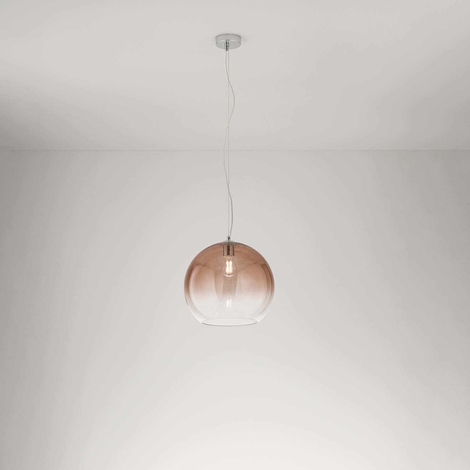 Sospensione Contemporanea Planet Vetro Marrone 1 Luce E27 Ip20 D35