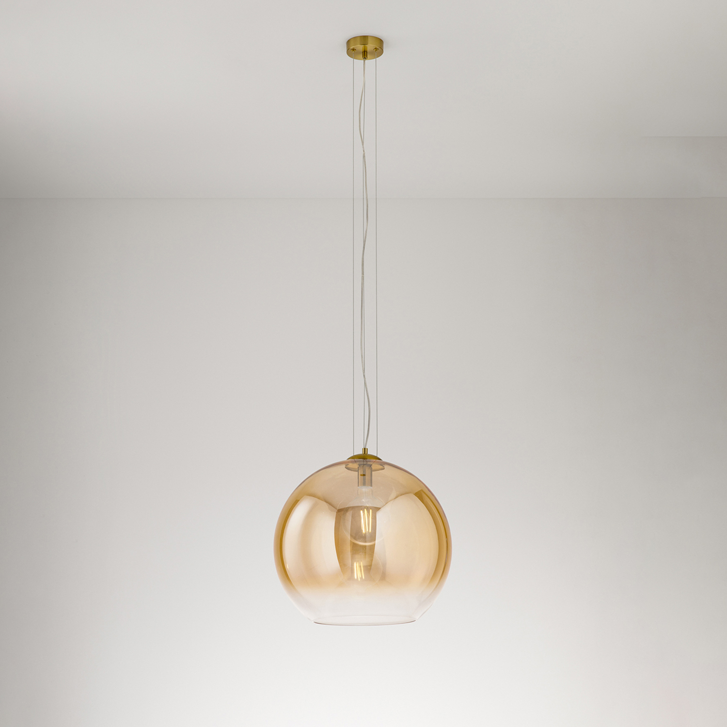 Sospensione Contemporanea Planet Vetro Ambra 1 Luce E27 Ip20 D45