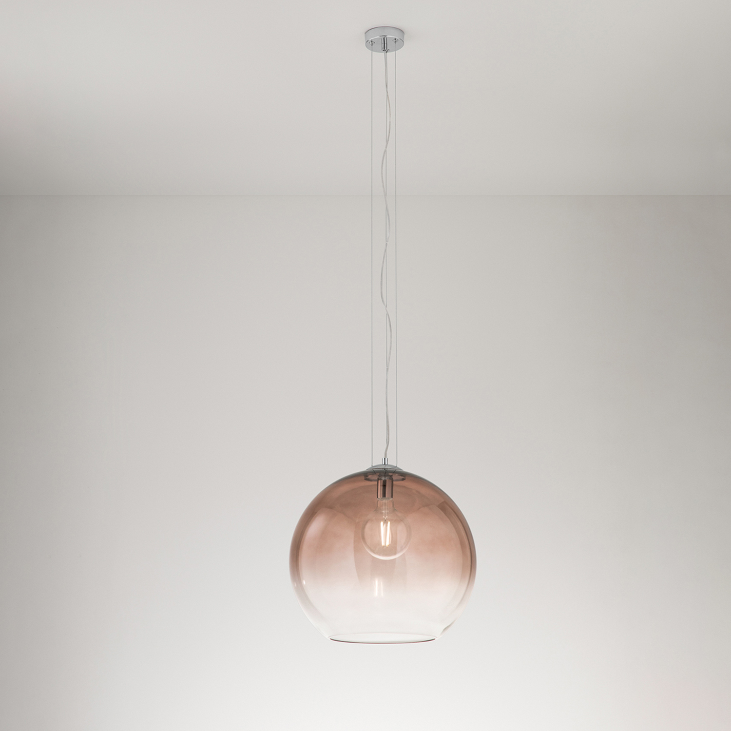 Sospensione Contemporanea Planet Vetro Marrone 1 Luce E27 Ip20 D45