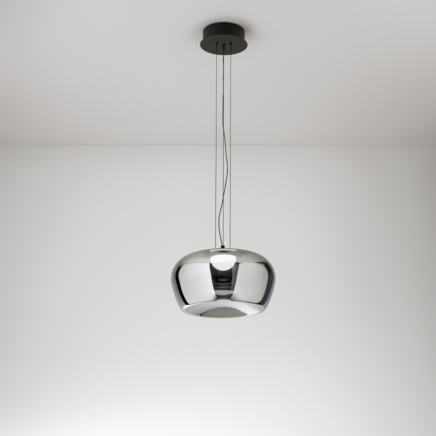 Lampadario Moderno Kave Metallo Vetro Specchiato Led 20W 3000K Dimmerabile Ip20