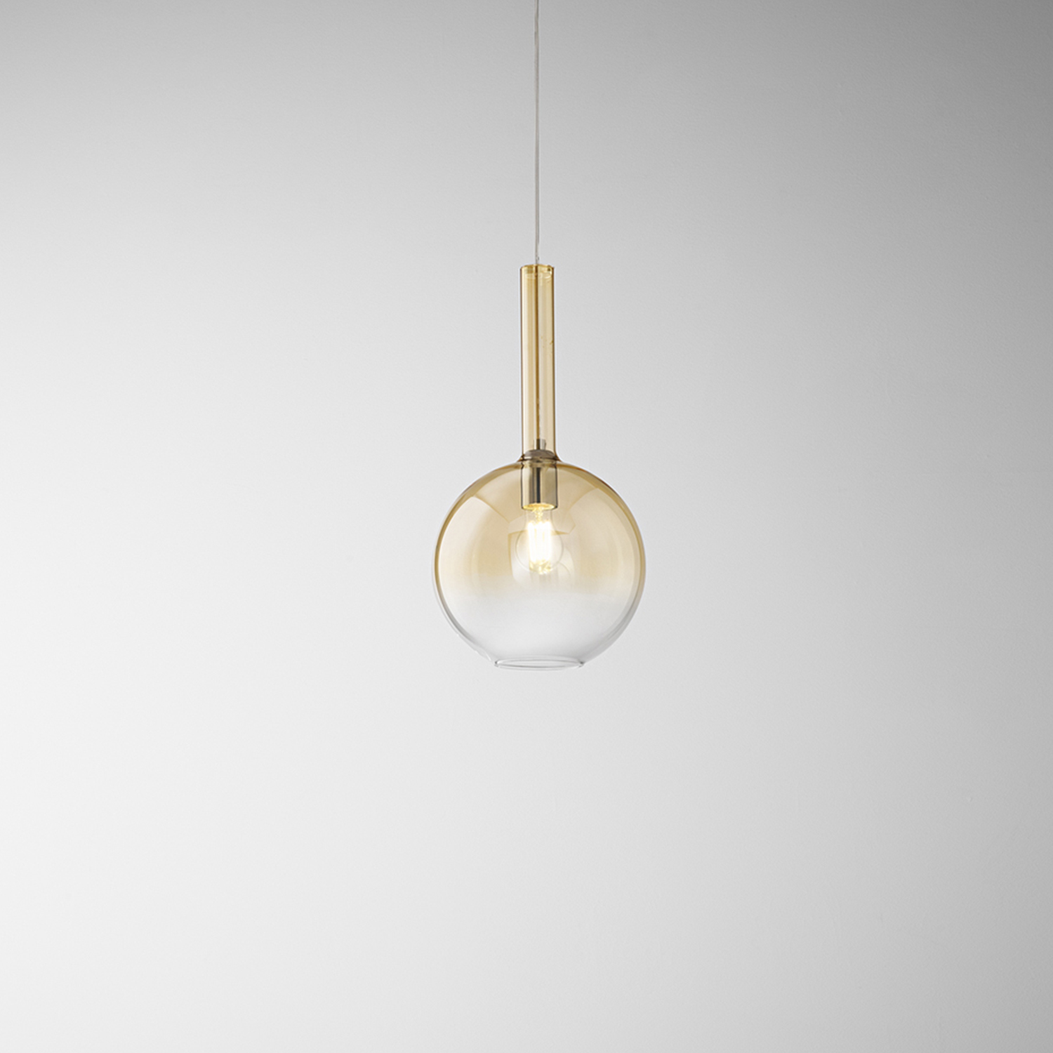 Sospensione Contemporanea Lollipop Vetro Ambra 1 Luce E27 Ip20 D25