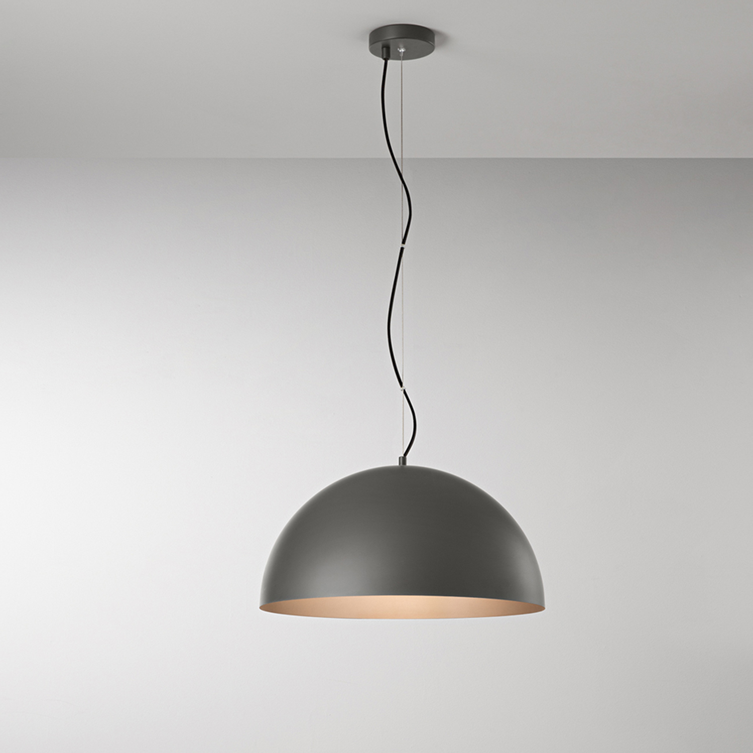 Sospensione Contemporanea Steel Metallo Grigio 1 Luce E27 Ip20 D50
