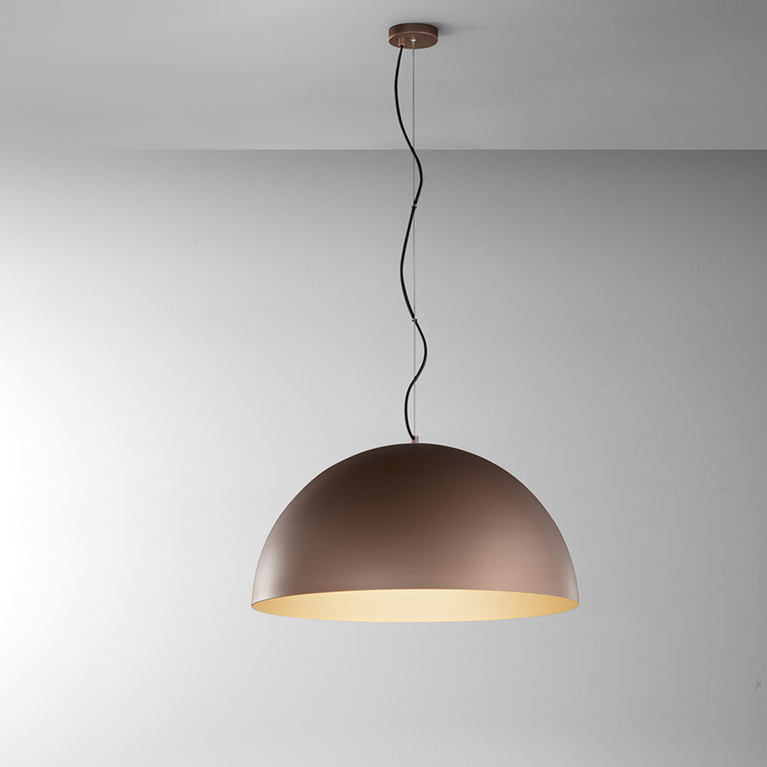 Sospensione Contemporanea Steel Metallo Marrone 1 Luce E27 Ip20 D50