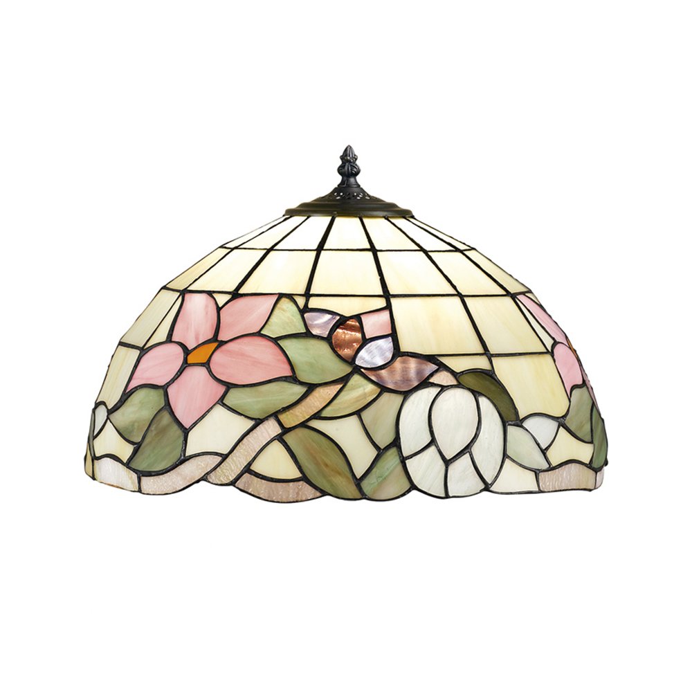 Paralume Tiffany Vetro Decorato Multicolor D. 40Cm