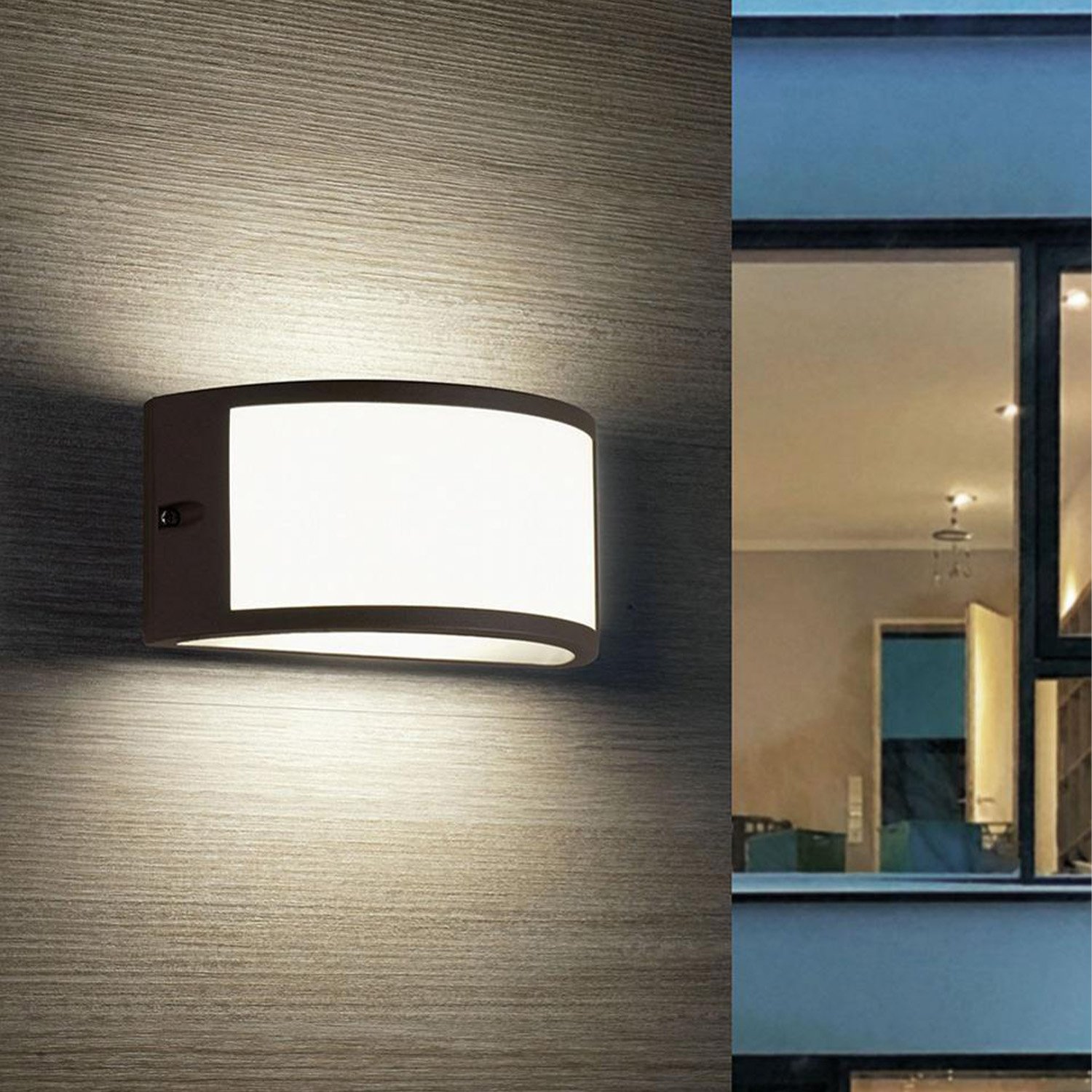 Applique Esterno Moderna Emerson Alluminio Grigio Bianco 1 Luce E27 Ip54 RL104APGR