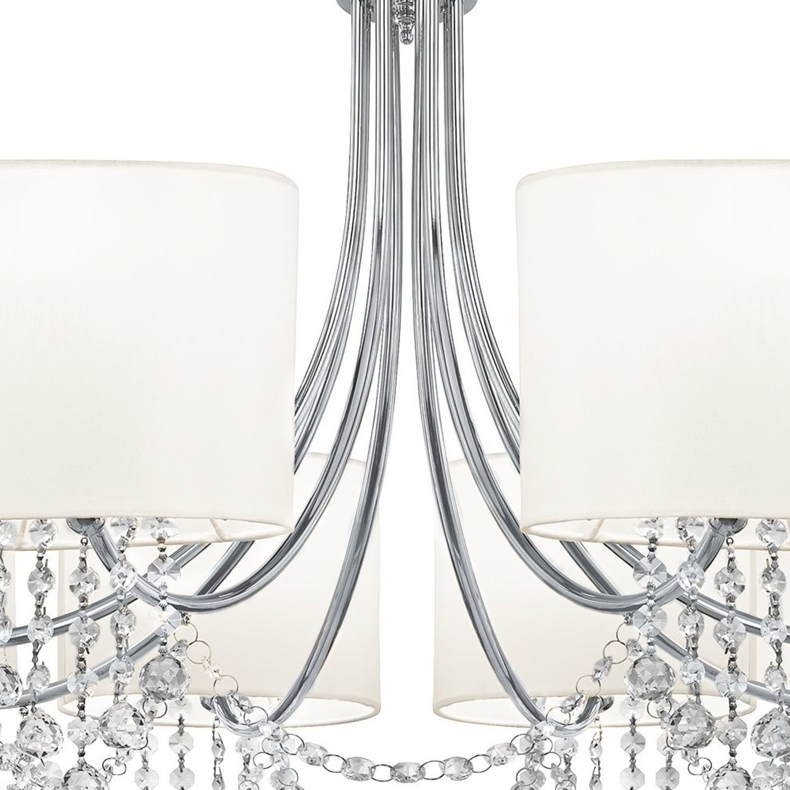 Lampadario Contemporaneo Nina Acciaio Cromo 8 Luci E14 1058-8CC