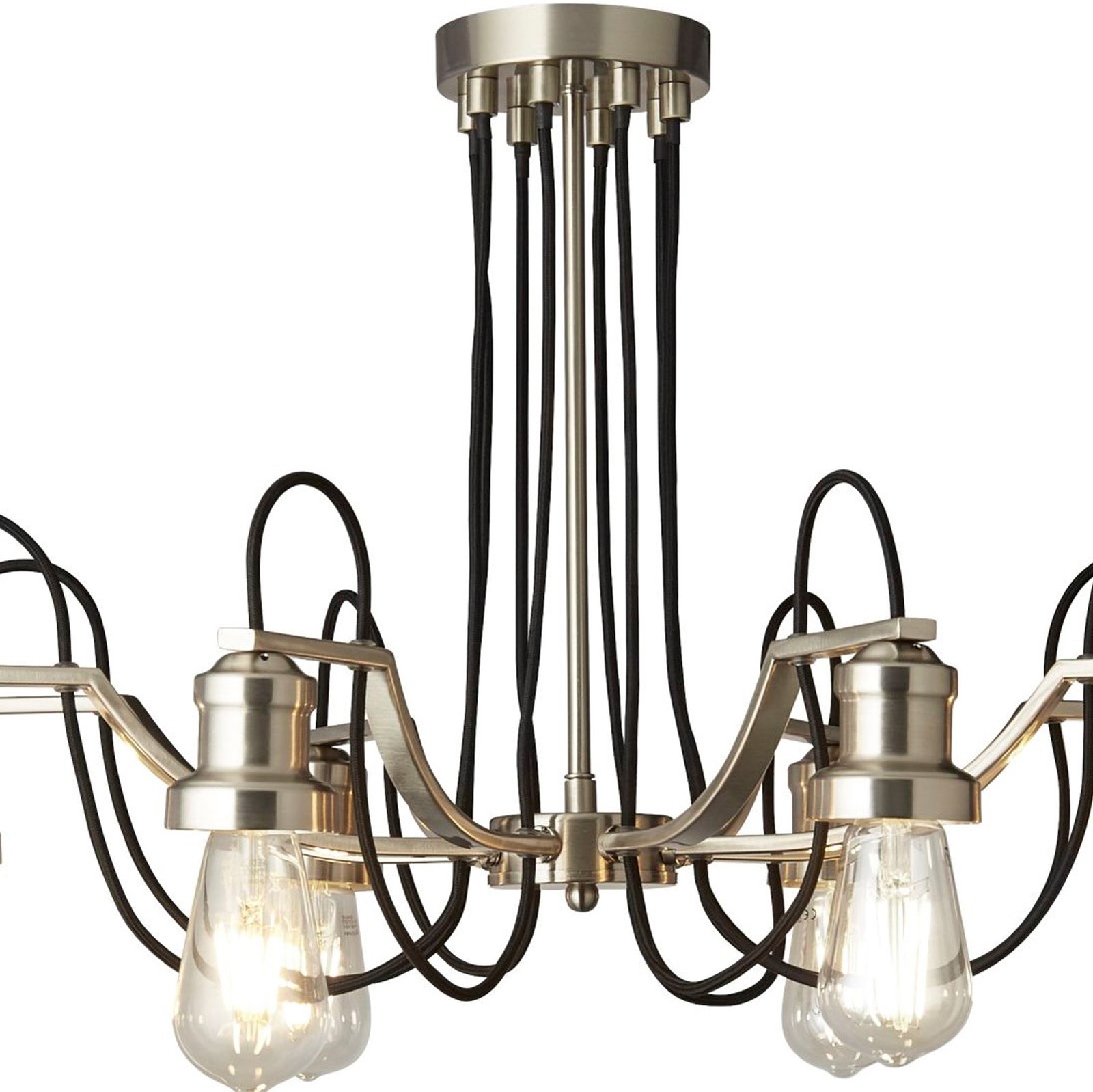 Lampadario Contemporaneo Olivia Acciaio Argento 8 Luci E27 1068-8SS