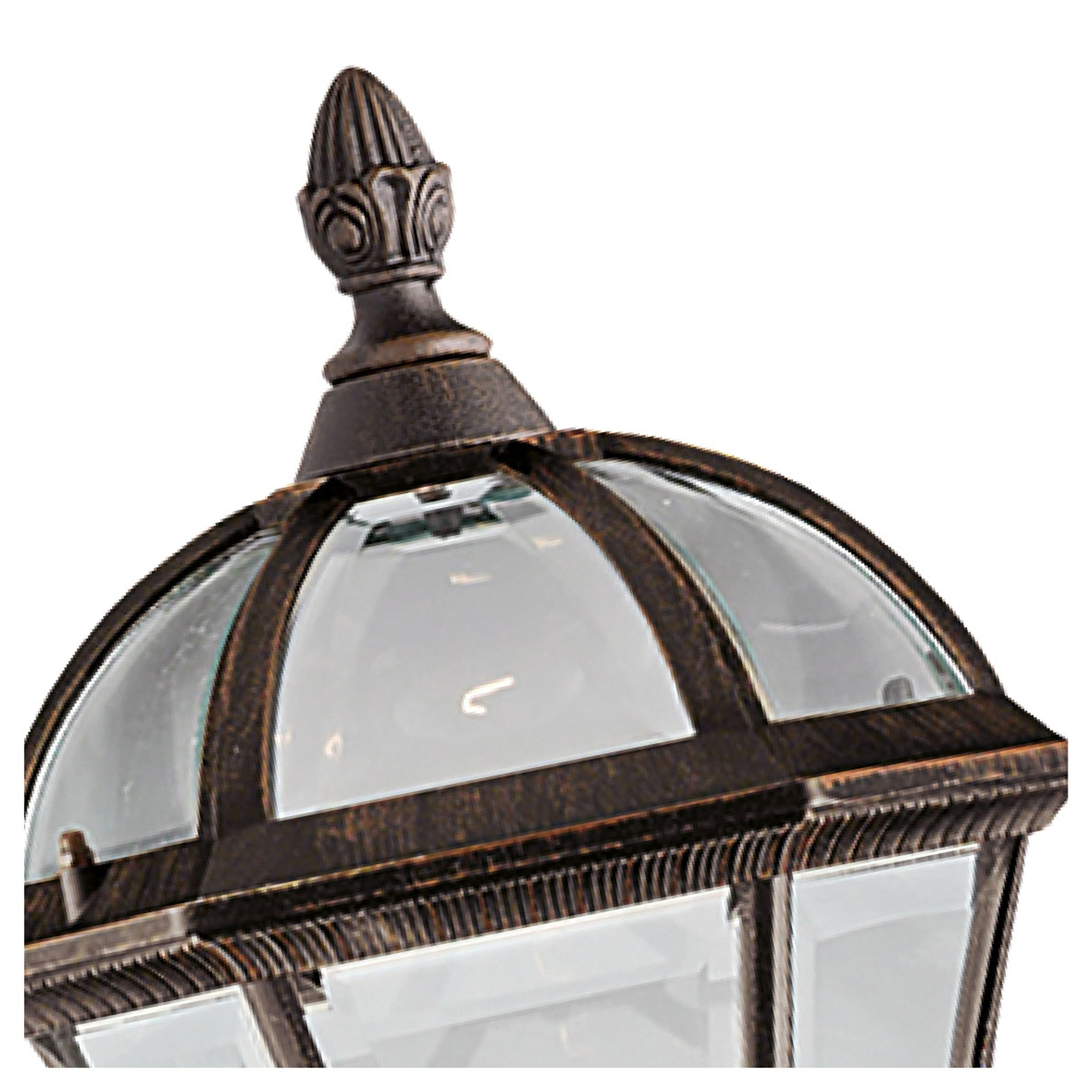 Paletto Da Esterno Vintage - Decò Capri Alluminio Marrone Vetro 1 Luce E27 1568