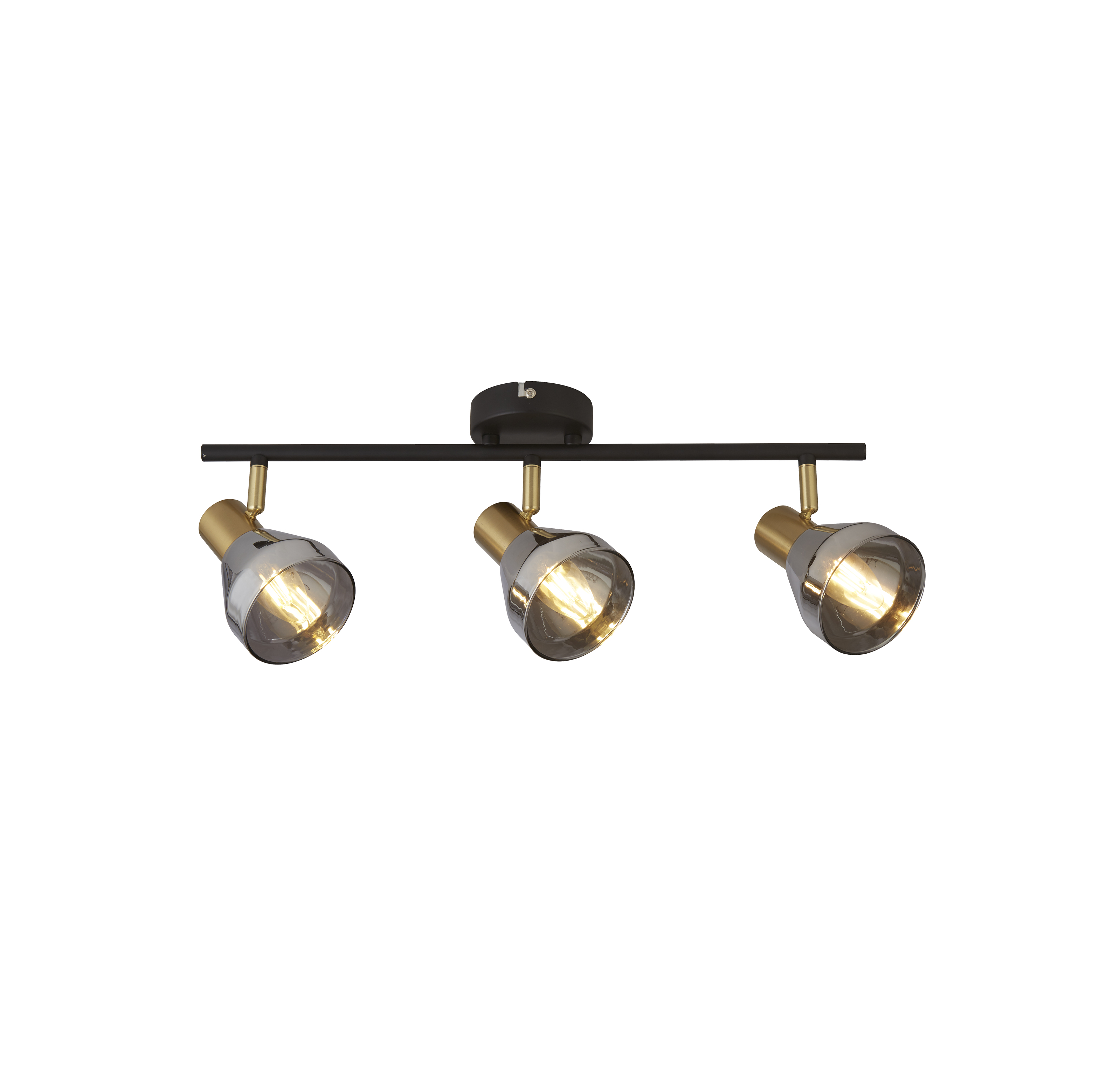 Plafoniera Industrial-Nordico Westminster Acciaio Nero Fumè 3 Luci E14 23801-3SM