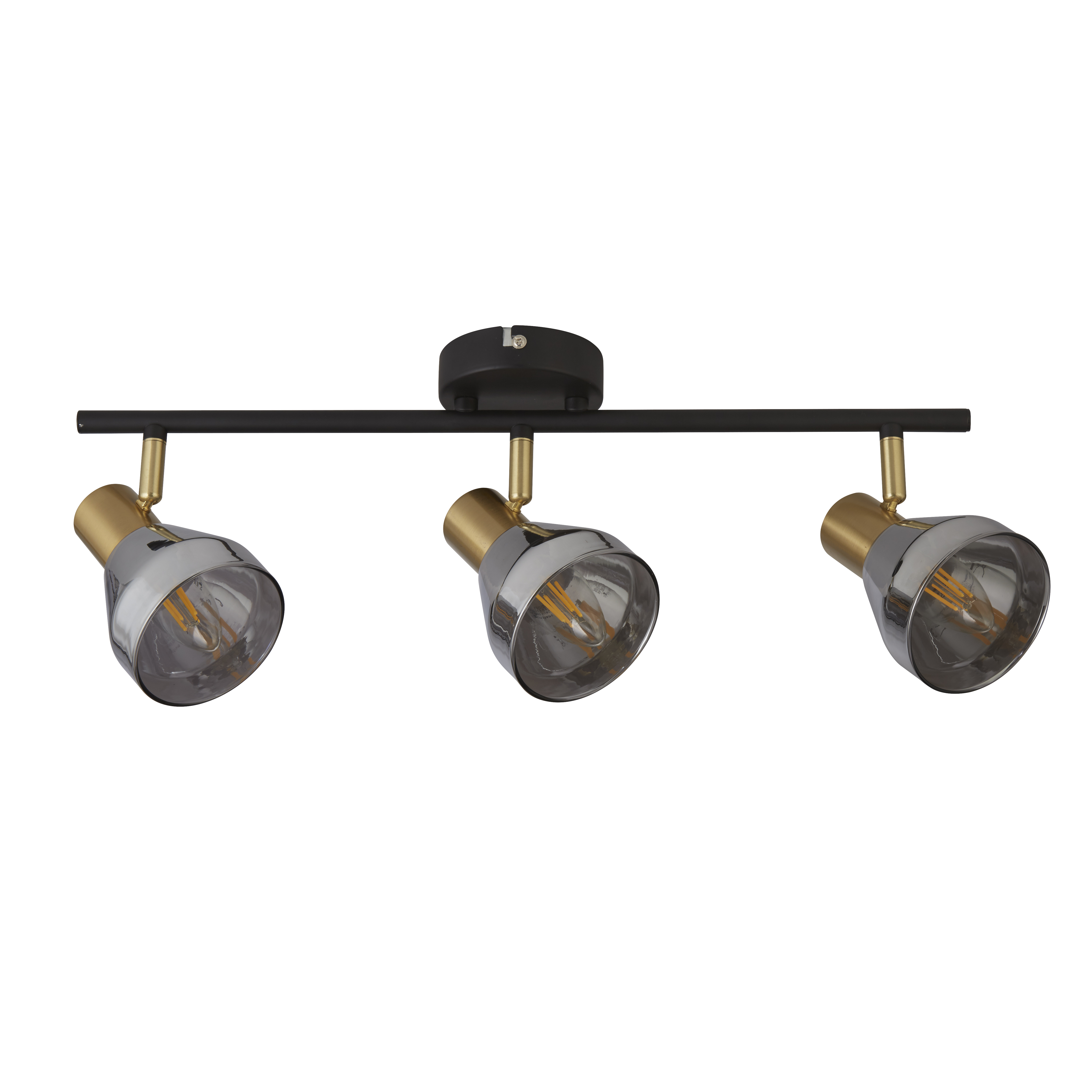 Plafoniera Industrial-Nordico Westminster Acciaio Nero Fumè 3 Luci E14 23801-3SM