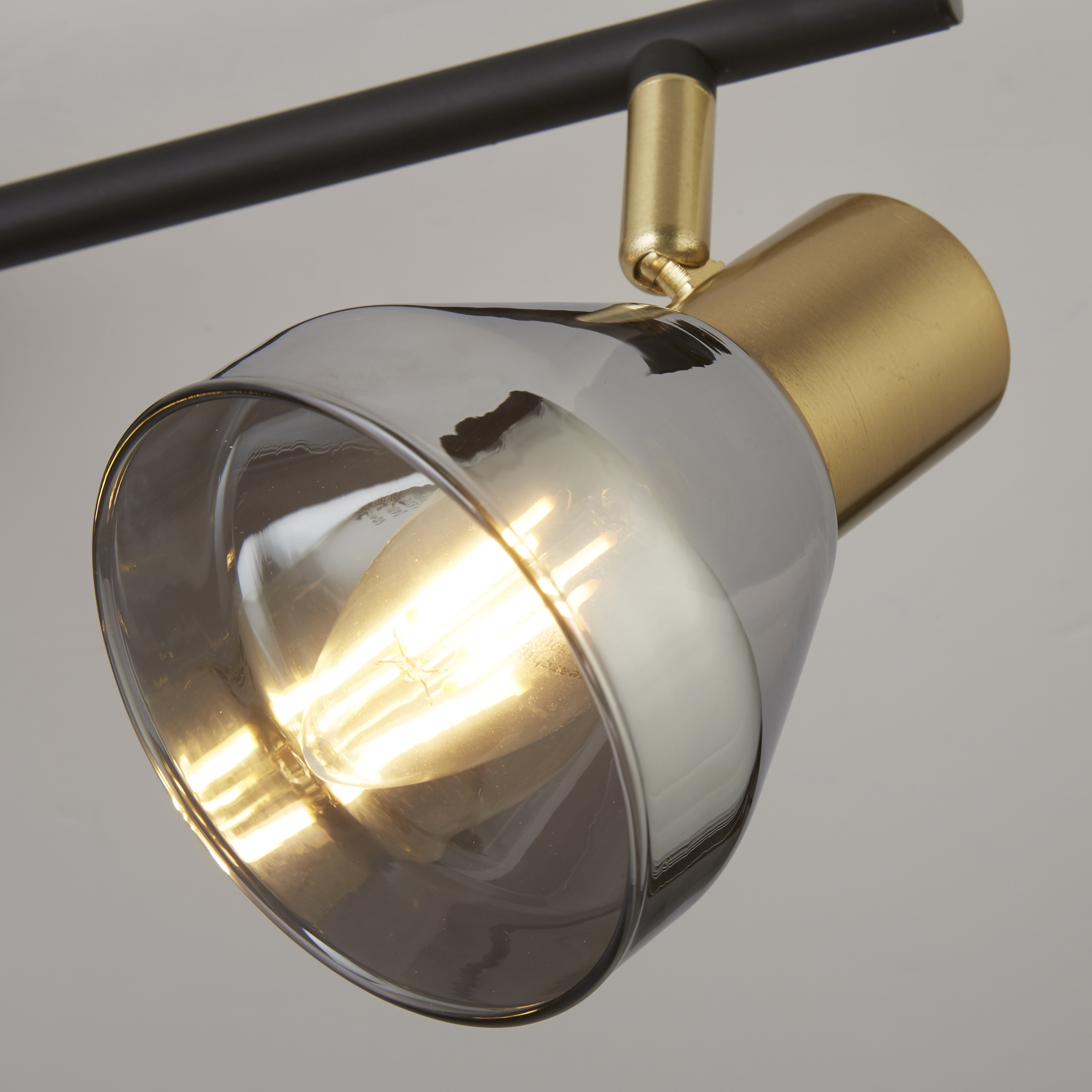 Plafoniera Industrial-Nordico Westminster Acciaio Nero Fumè 3 Luci E14 23801-3SM