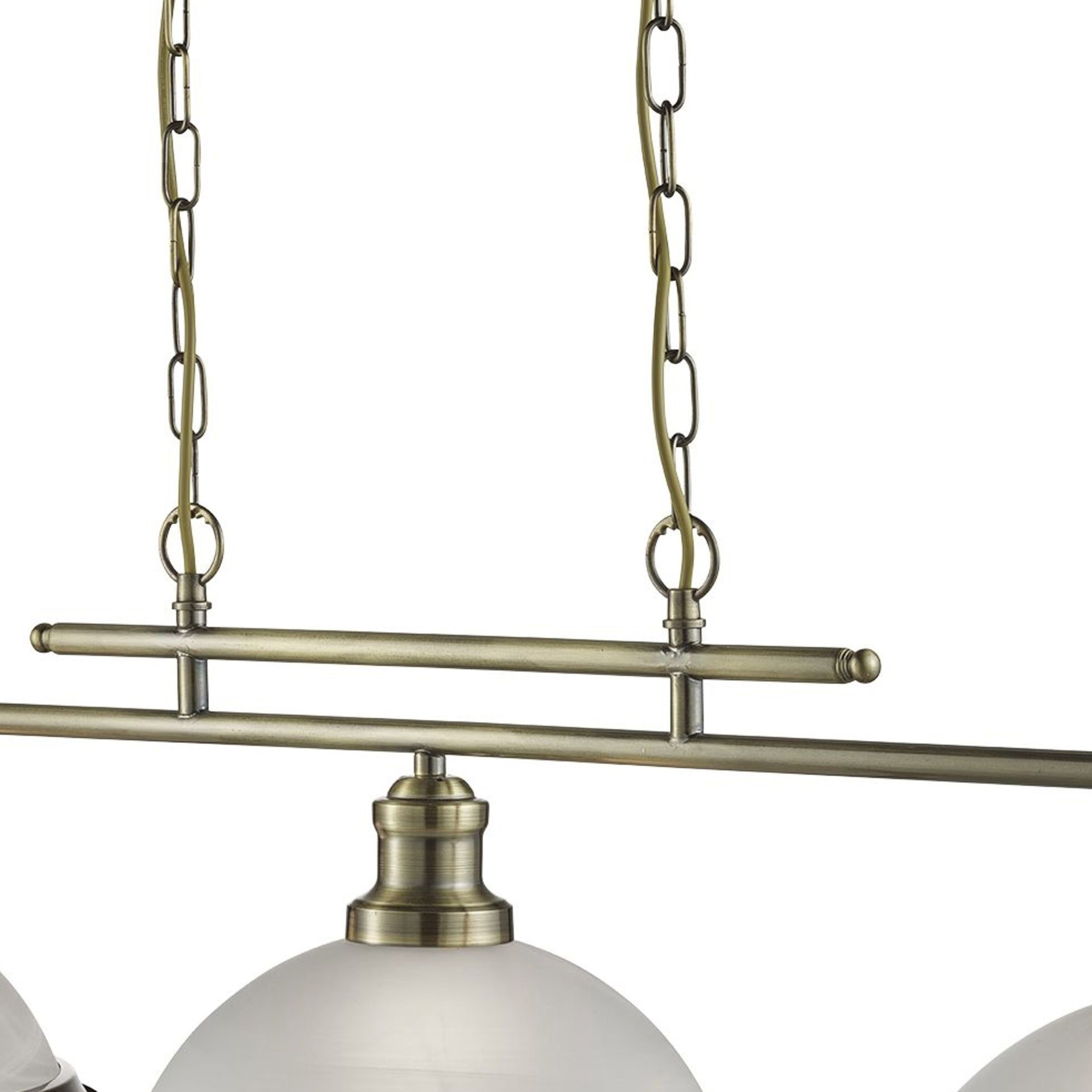 Lampadario Contemporaneo Bistro Acciaio Ottone Vetro 3 Luci E27 2683-3AB