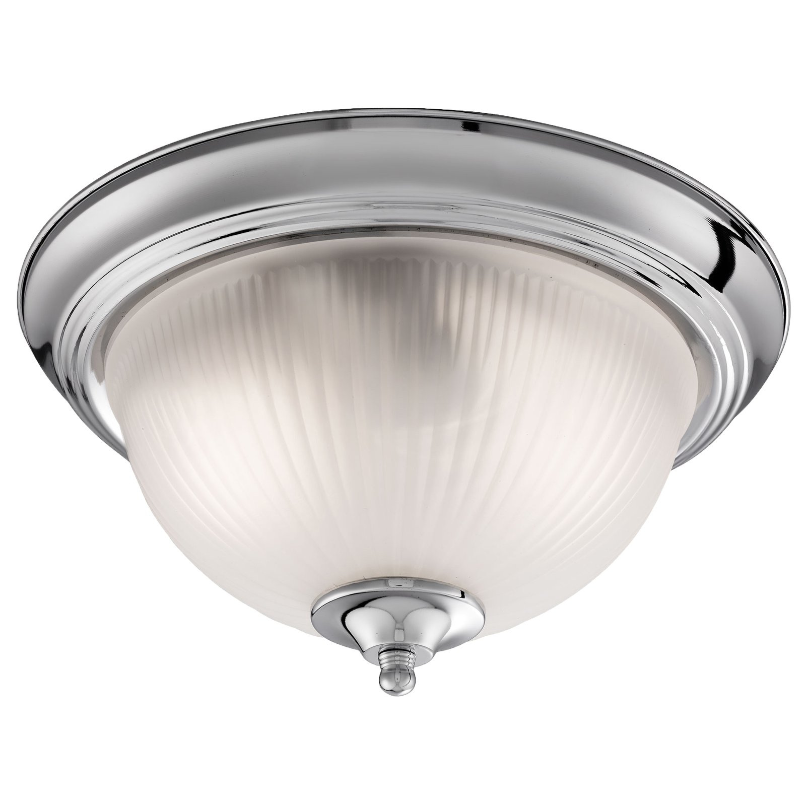 Plafoniera Classica American Dinner Acciaio Cromo Vetro 1 Luce E14 4042