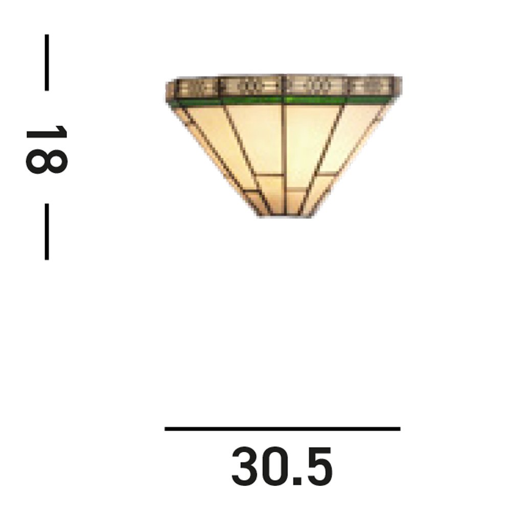 Applique Classica New York Acciaio Nero Vetro Verde 1 Luce E14 4417-18