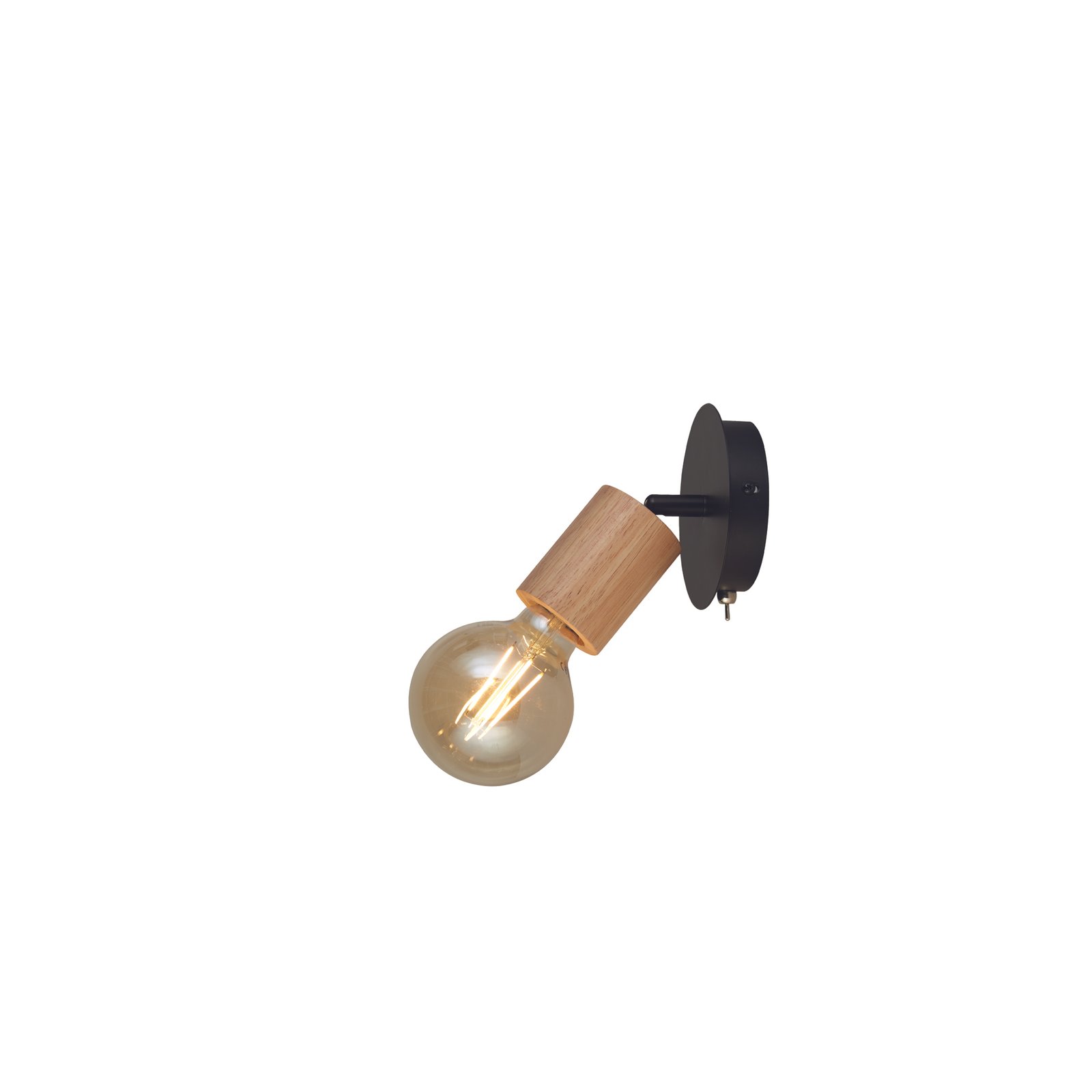 Applique Industrial-Nordico Spinoso Acciaio Nero Marrone 1 Luce E27 50211-1NA
