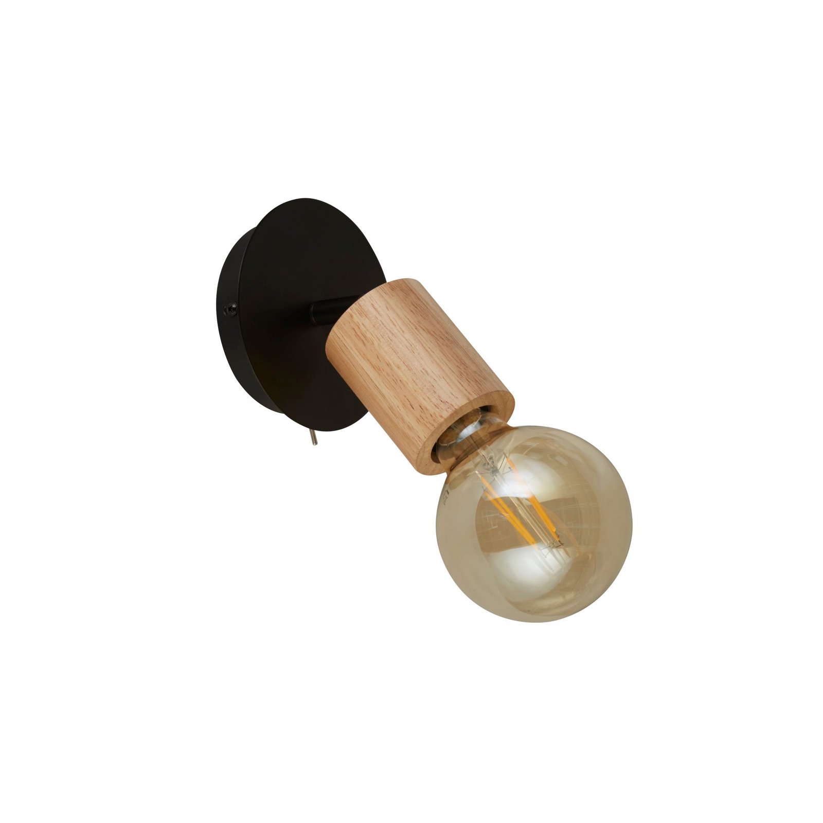 Applique Industrial-Nordico Spinoso Acciaio Nero Marrone 1 Luce E27 50211-1NA