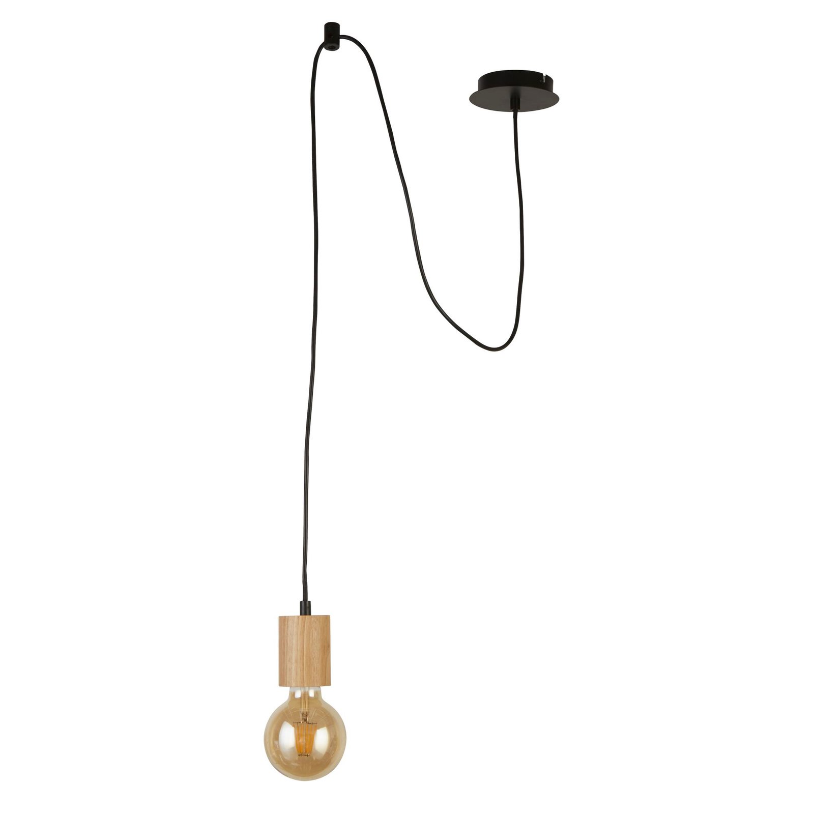 Sospensione Industrial-Nordico Spinoso Acciaio Nero Marrone 1 Luce E27 50212-1NA