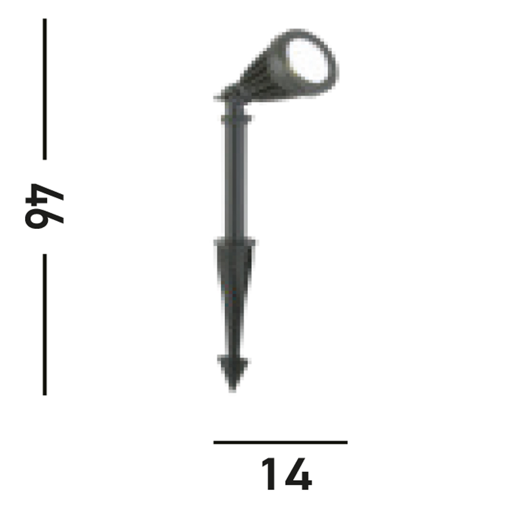 Faretto Picchetto Moderno Spikey Alluminio Nero Vetro Trasparente Led 12W 5000K 51621BK