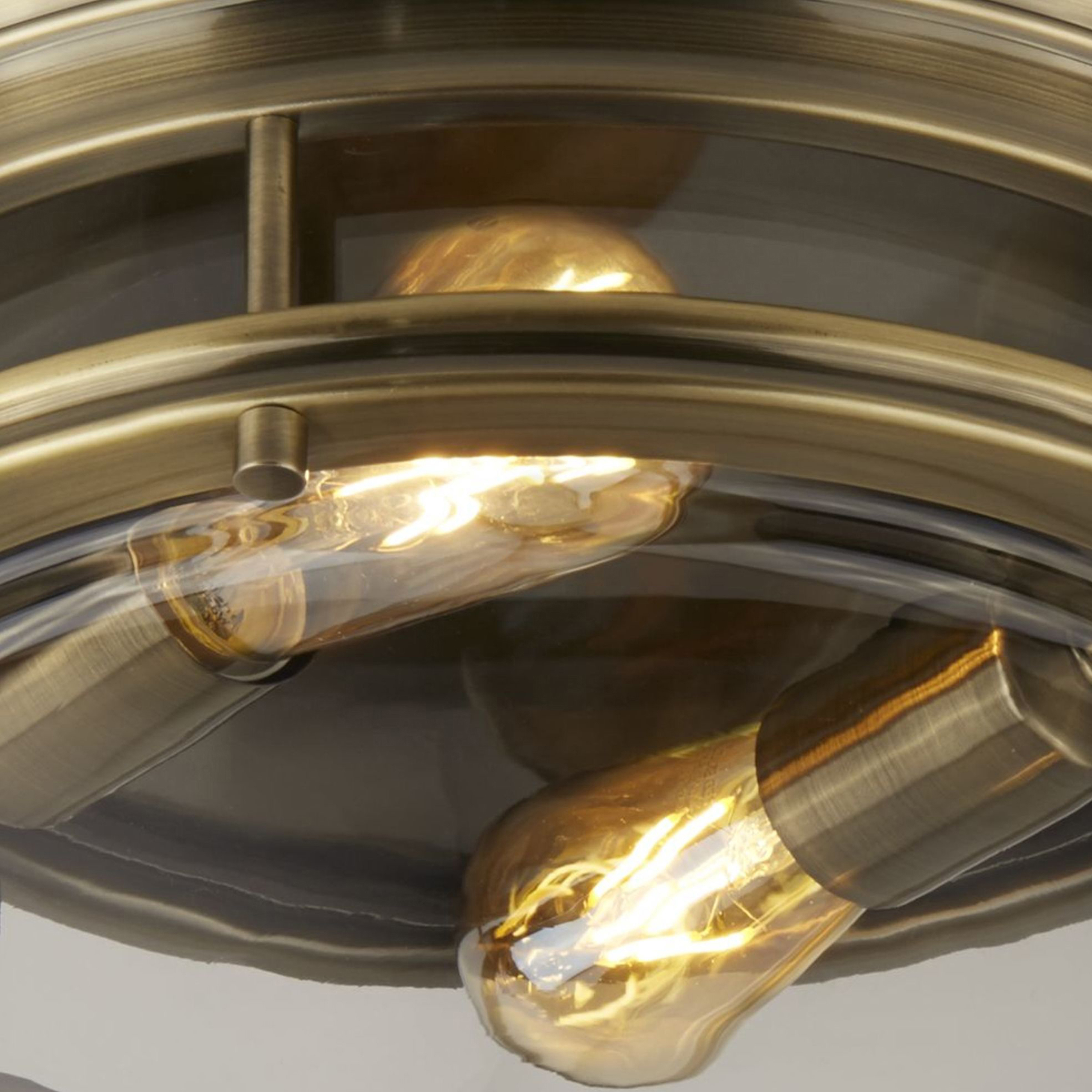 Plafoniera Contemporanea Glasgow Acciaio Ottone Vetro Trasparente 1 Luce E27 5182AB