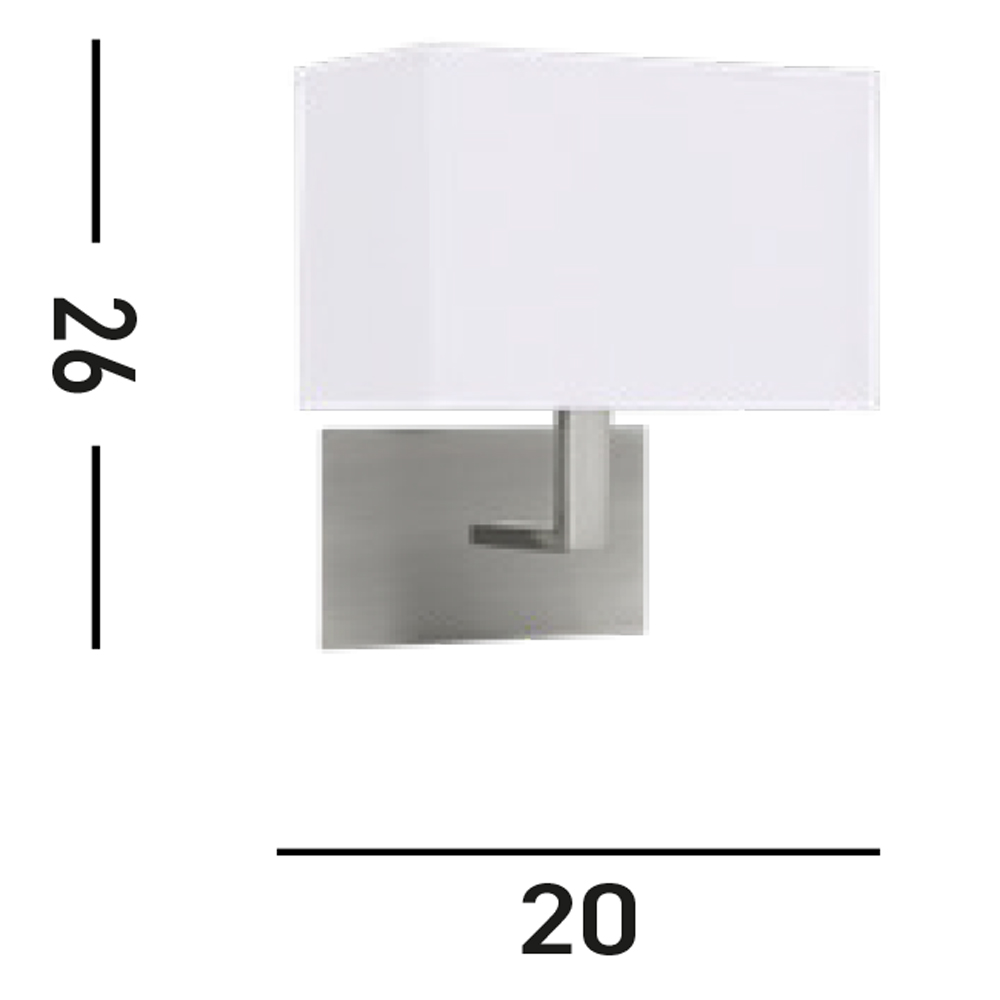 Applique Contemporanea Hotel Acciaio Cromo 1 Luce E27 5519SS