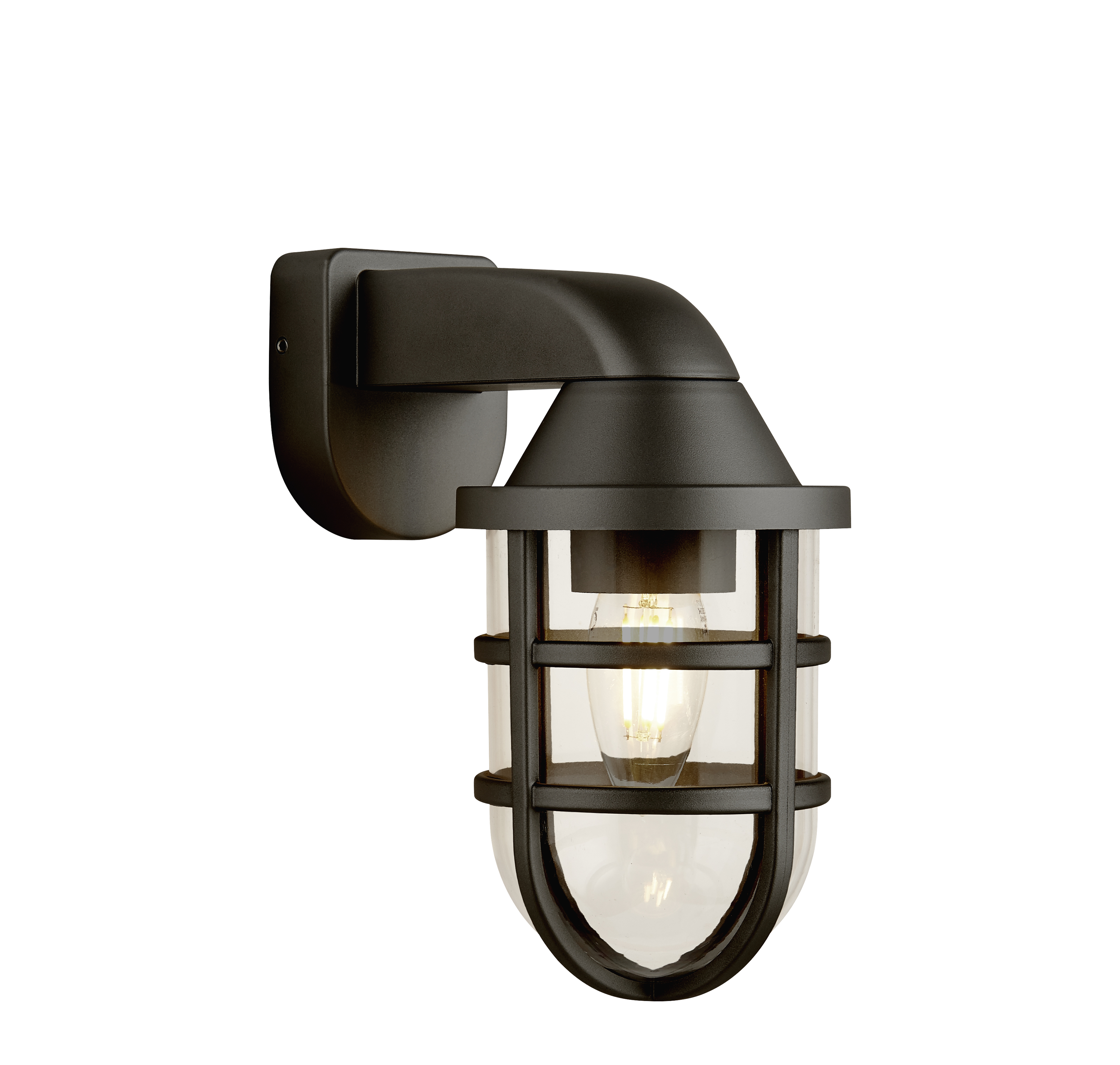 Applique Contemporanea Mare Policarbonato Nero Trasparente 1 Luce E27 61133BK